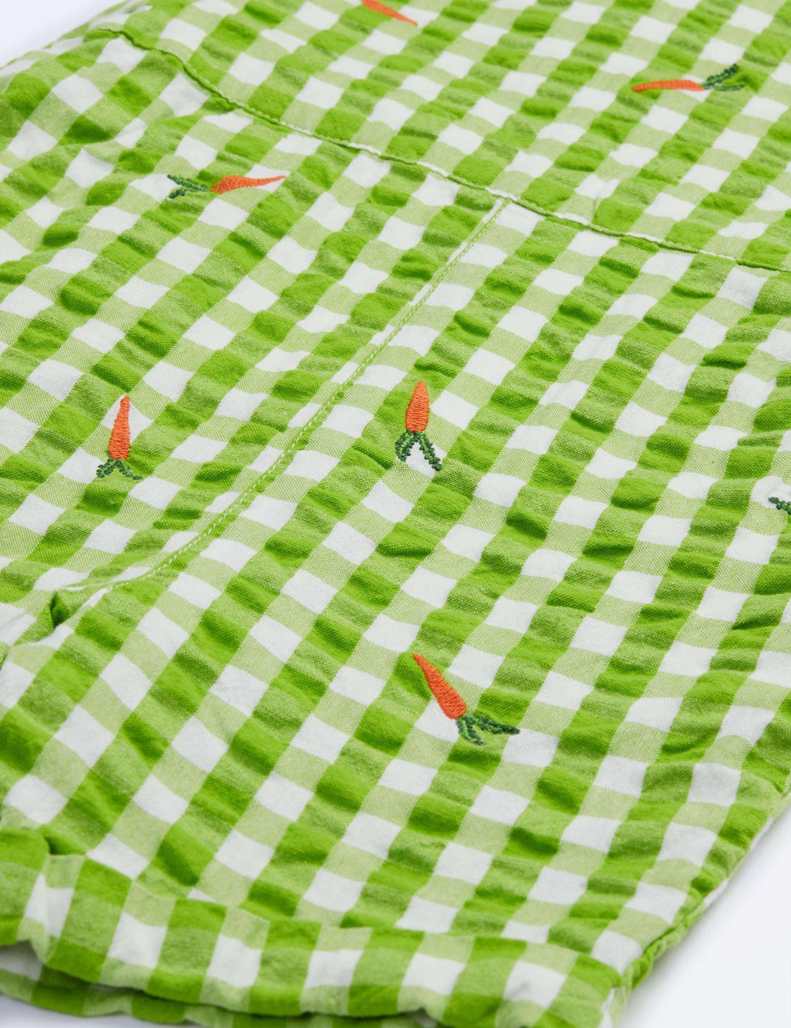 2pc Pure Cotton Gingham Dungaree Outfit (0-3 Yrs) 4 of 5