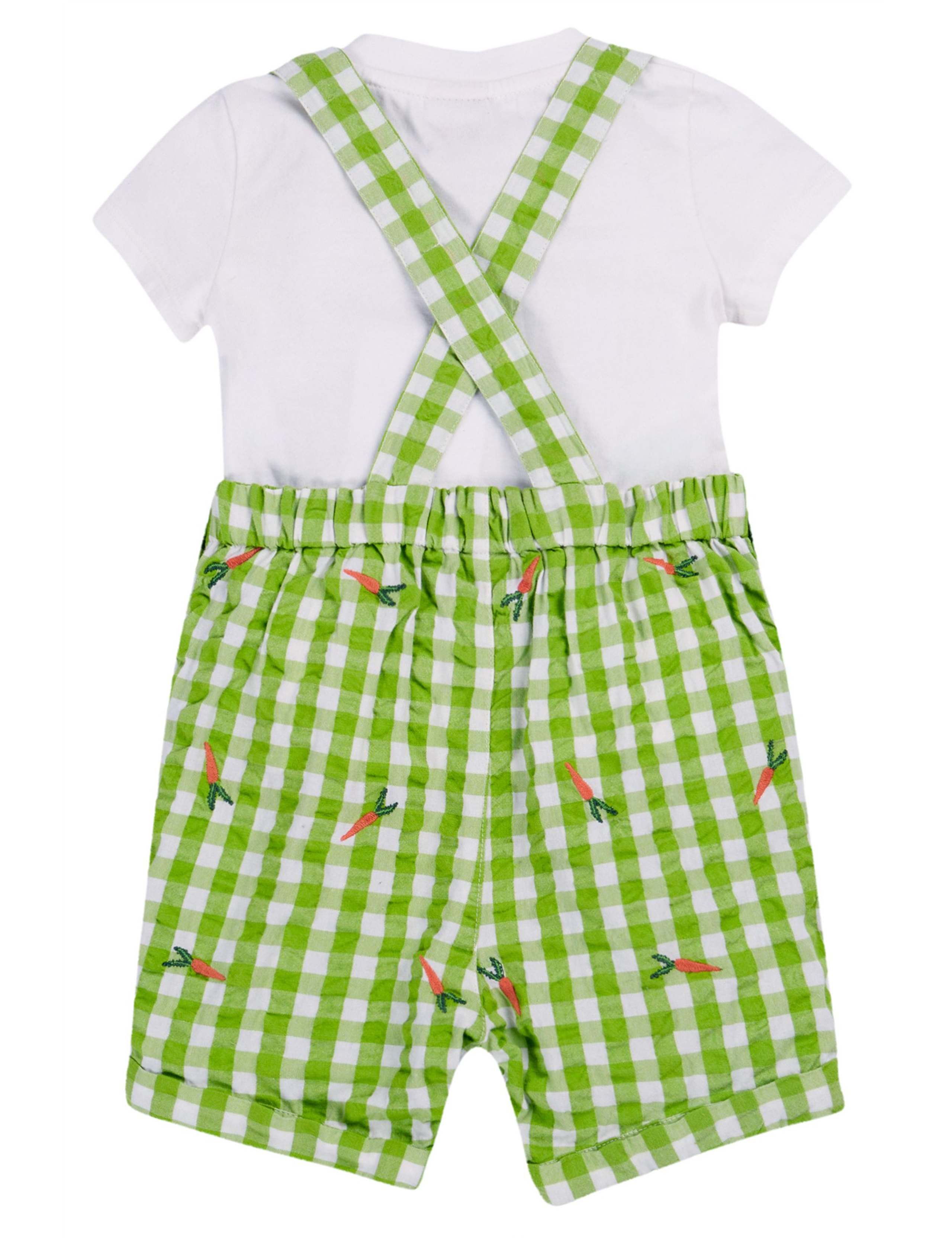 2pc Pure Cotton Gingham Dungaree Outfit (0-3 Yrs) 5 of 5