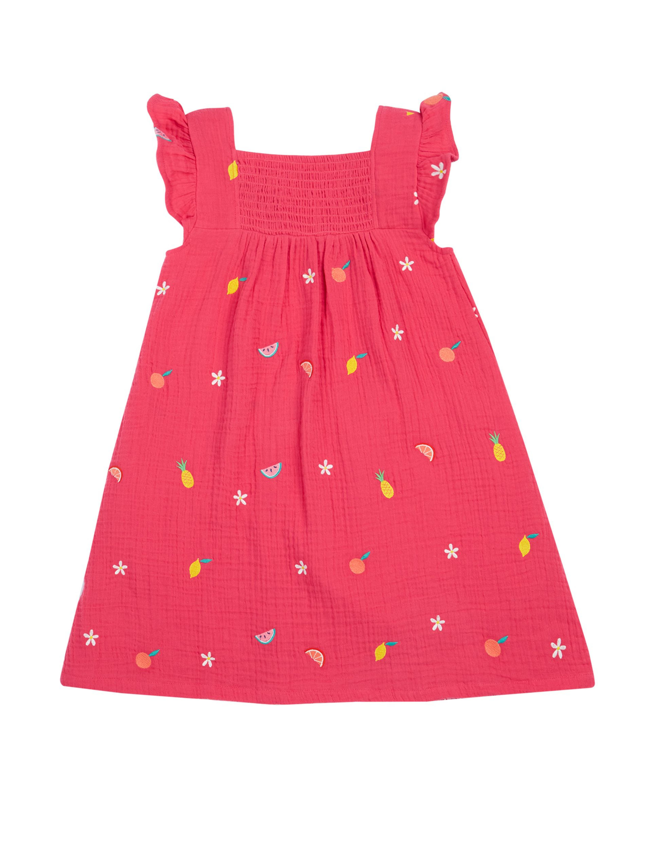 Pure Cotton Fruit Embroidered Dress (2-10 Yrs) 2 of 5