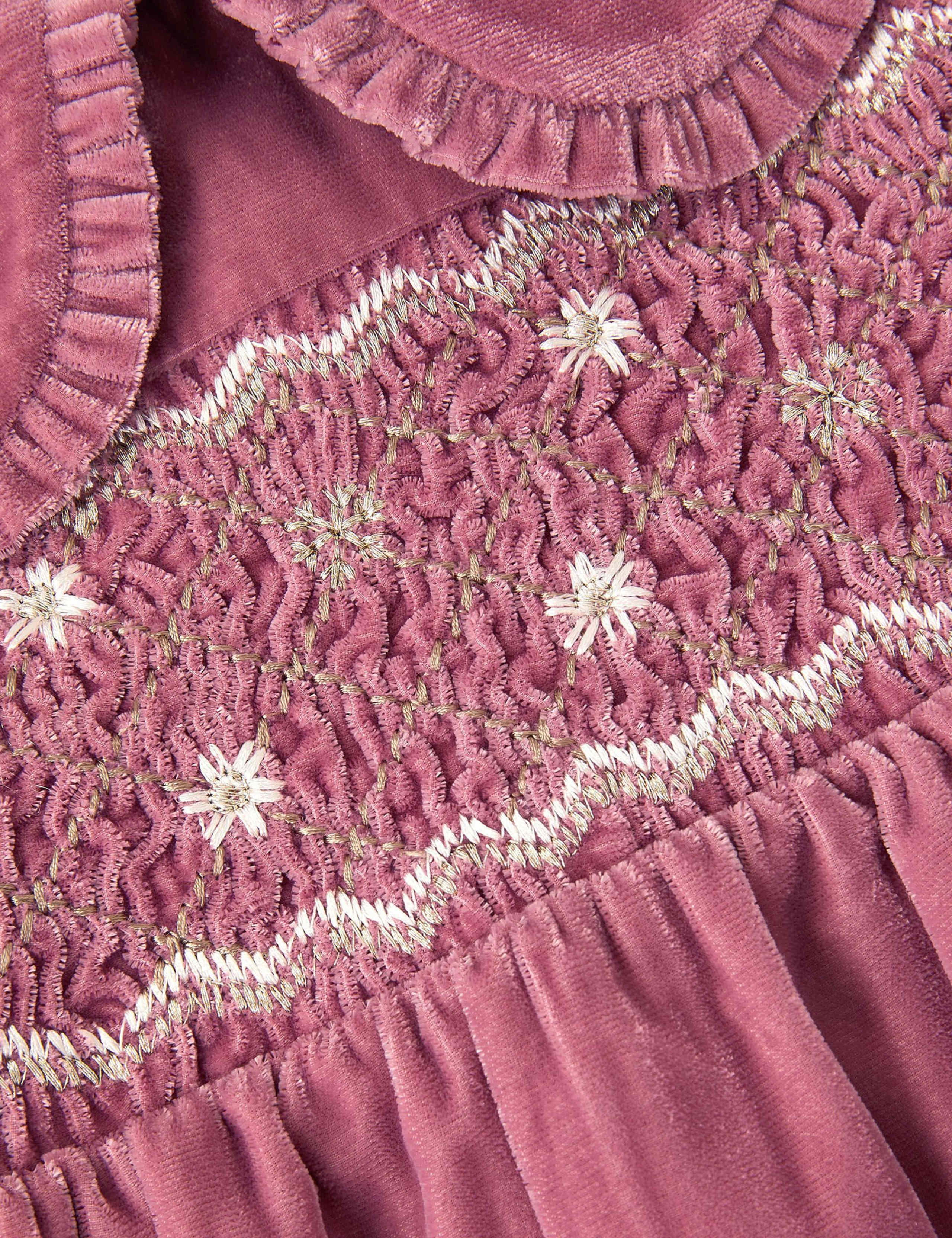 Velvet Floral Smocked Tiered Dress (0-24 Mths) 3 of 3