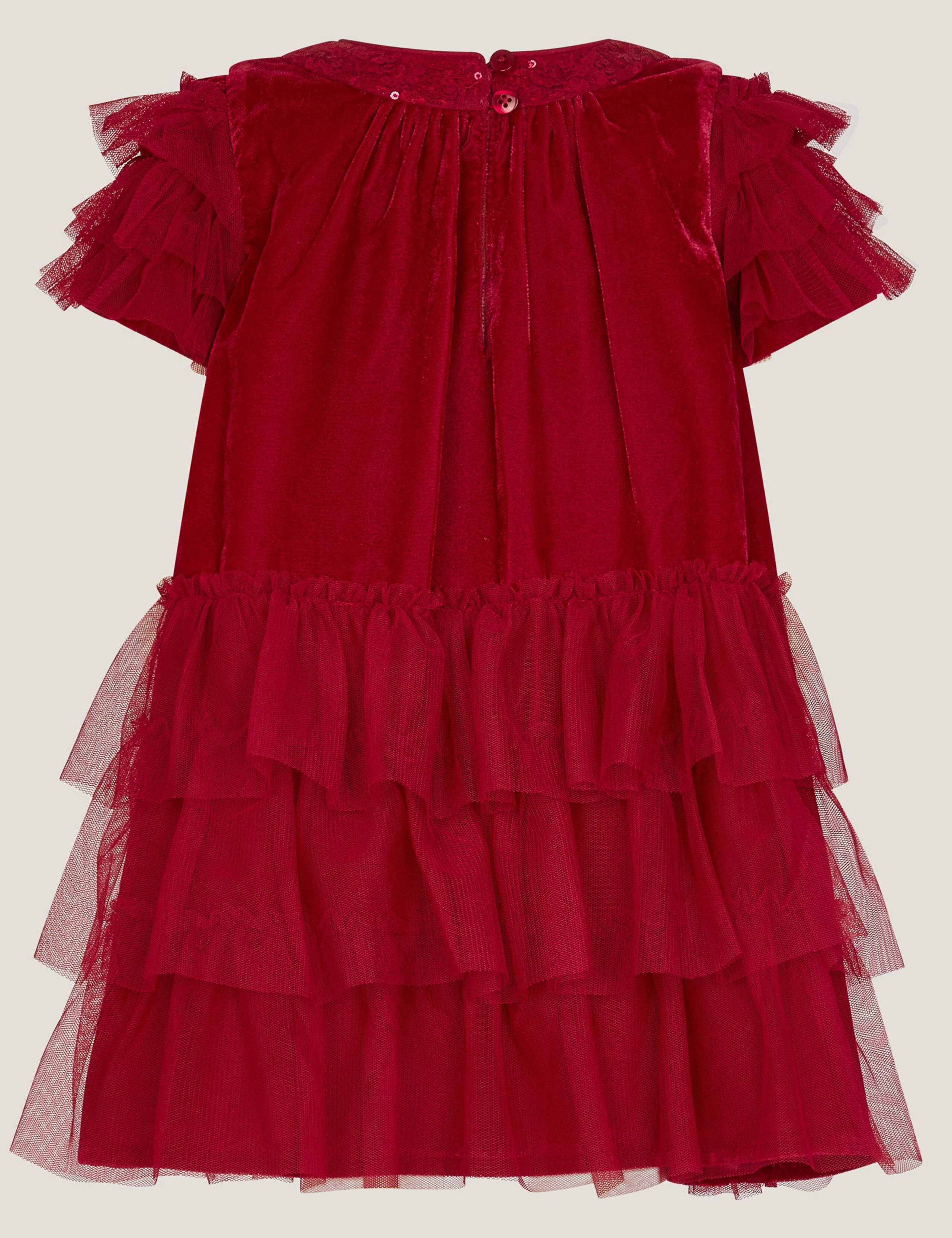 Velvet Tiered Tulle Ruffle Party Dress (0-24 Mths) 3 of 4