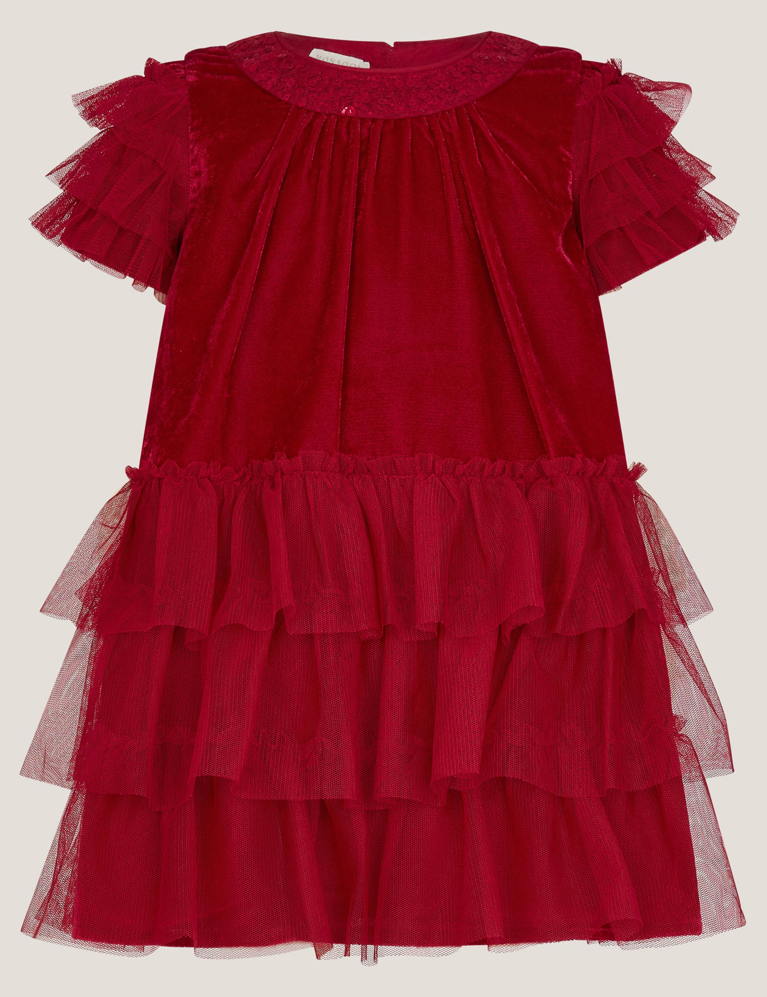 Velvet Tiered Tulle Ruffle Party Dress (0-24 Mths) 2 of 4