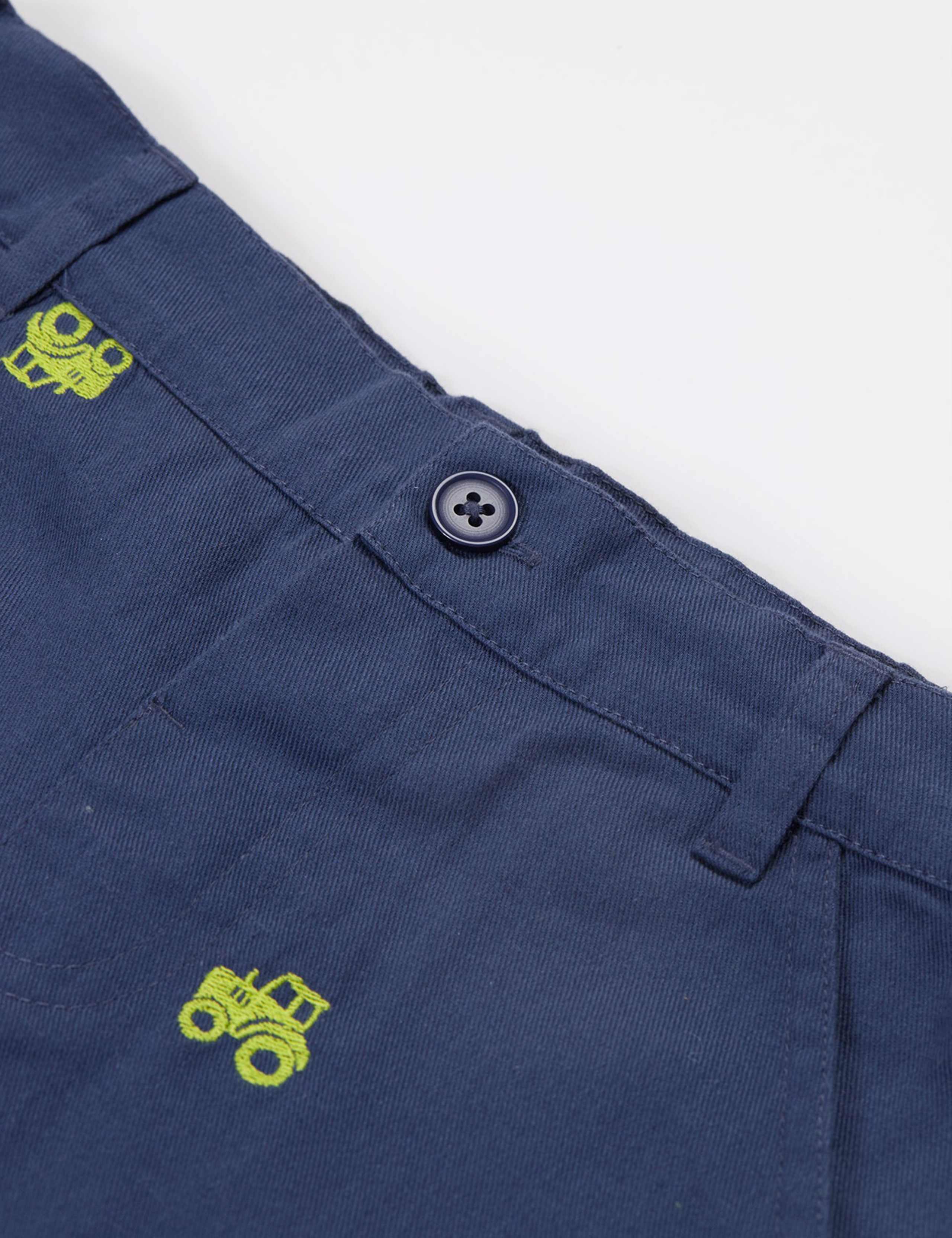 Pure Cotton Embroidered Tractor Shorts (2-10 Yrs) 2 of 4