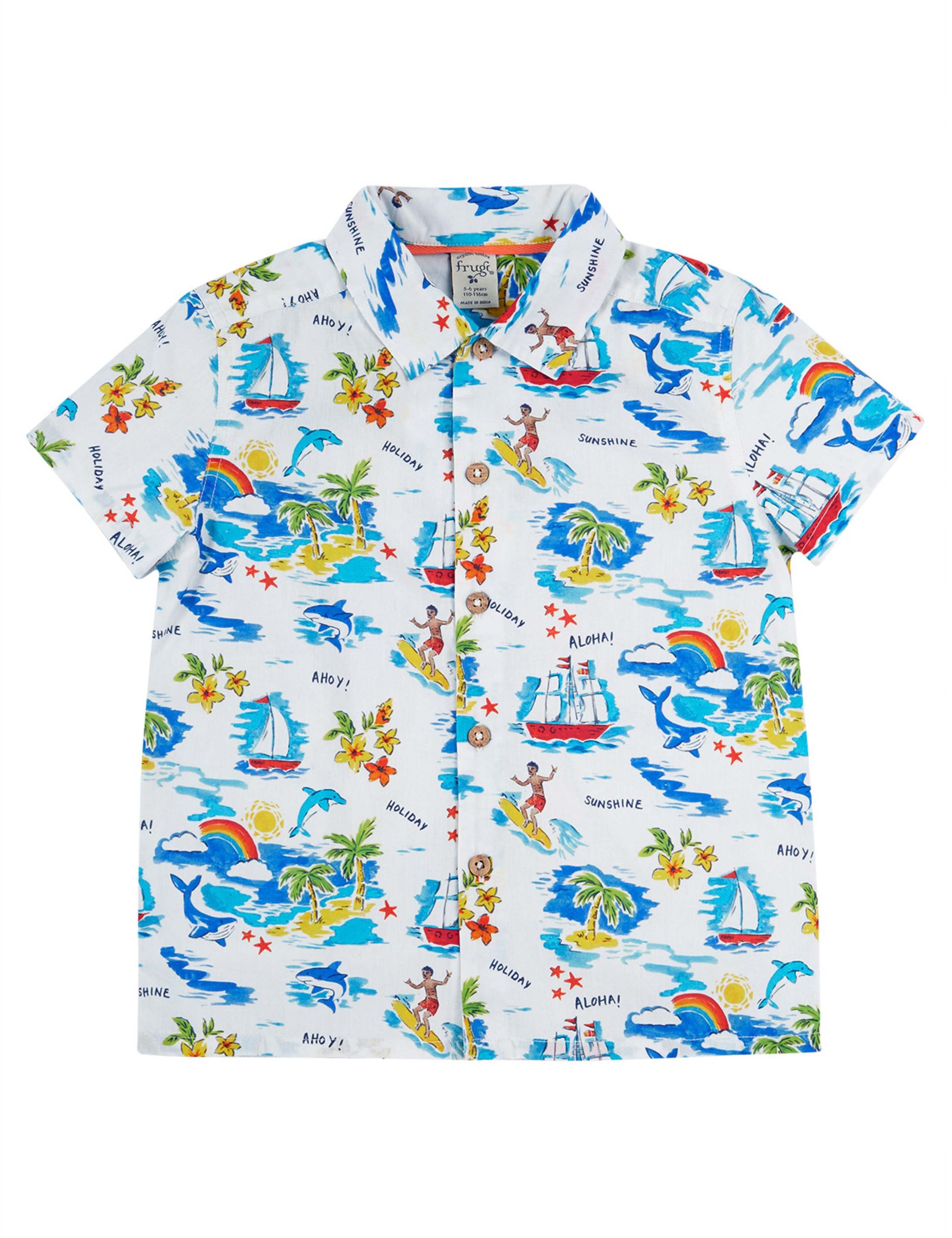 Pure Cotton Hawaiian Shirt (2-10 Yrs) 2 of 5