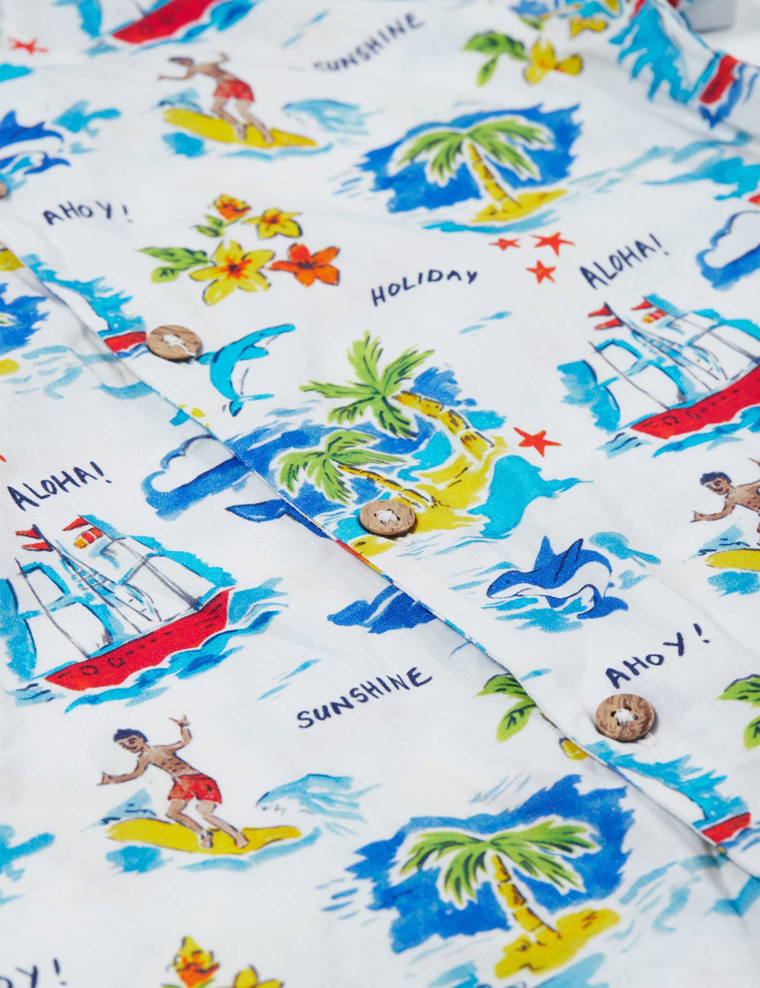 Pure Cotton Hawaiian Shirt (2-10 Yrs) 3 of 5