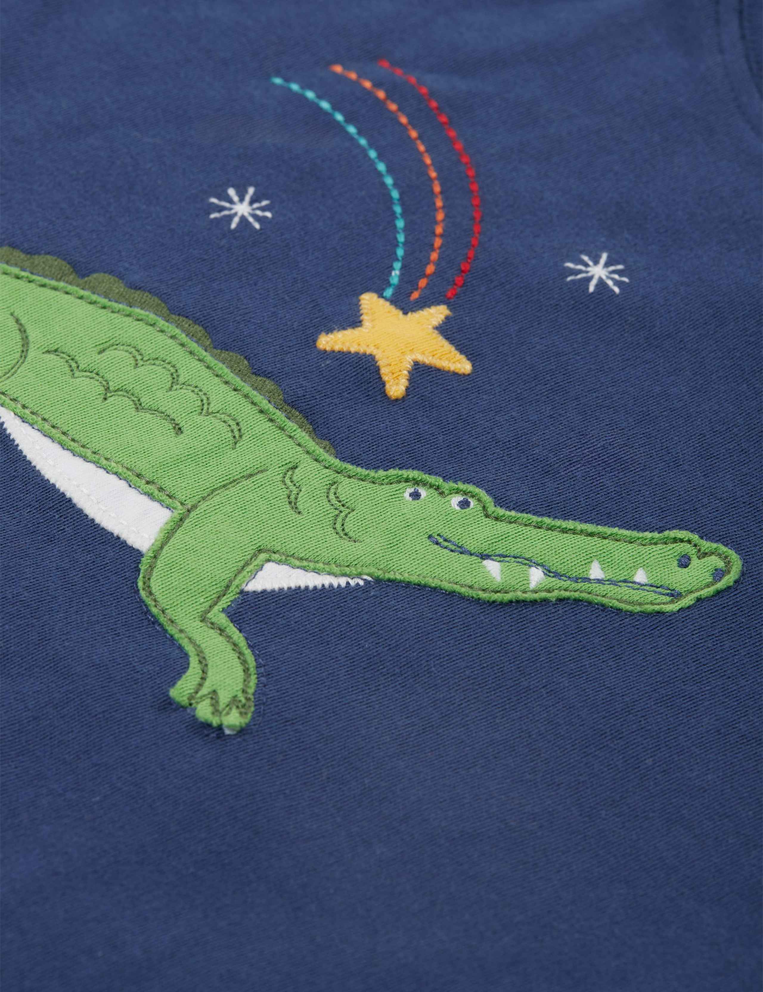 Pure Cotton Crocodile Appliqué Pyjamas (2-10 Yrs) 4 of 4