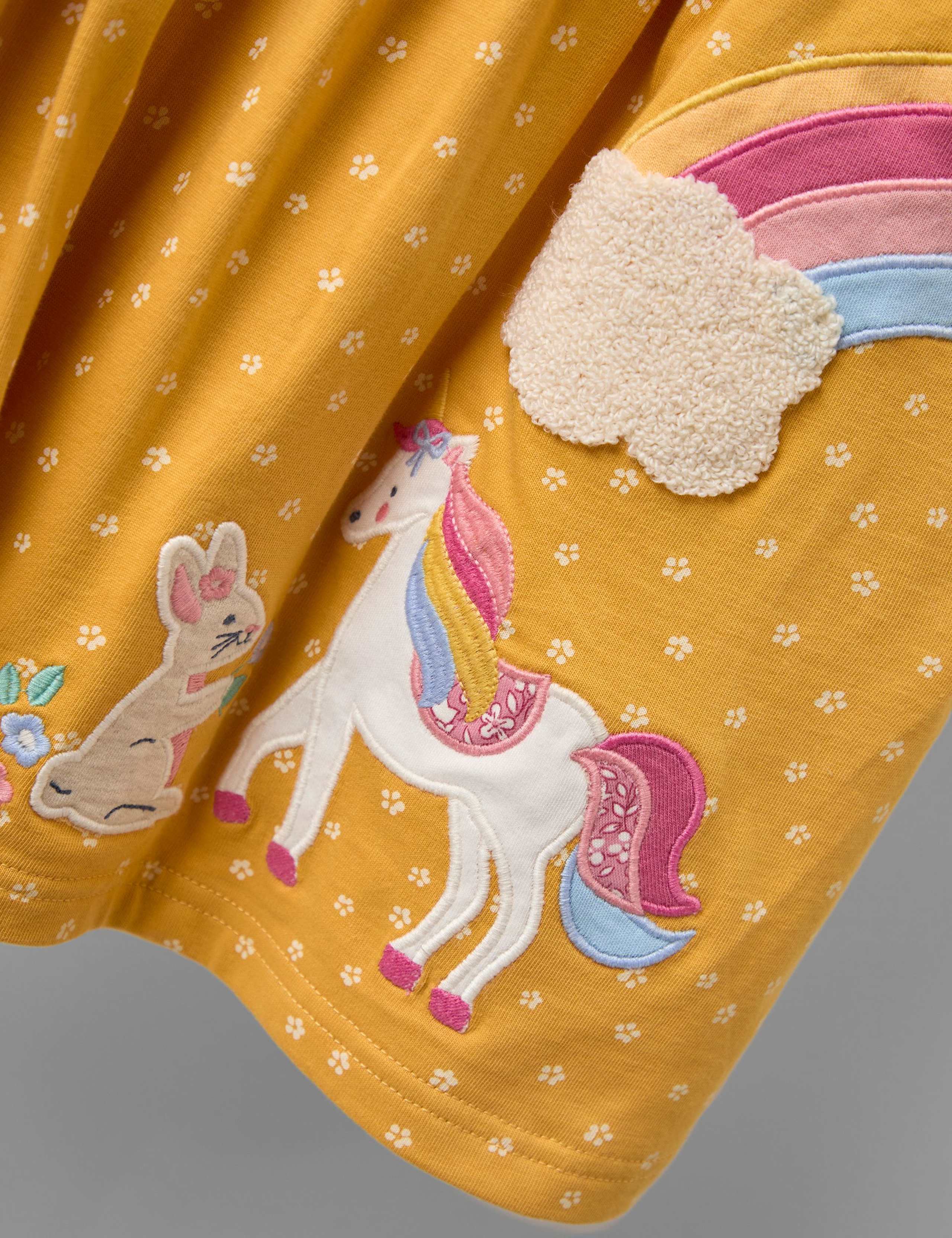 Pure Cotton Bunny & Unicorn Dress (6 Mths-7 Yrs) 3 of 5