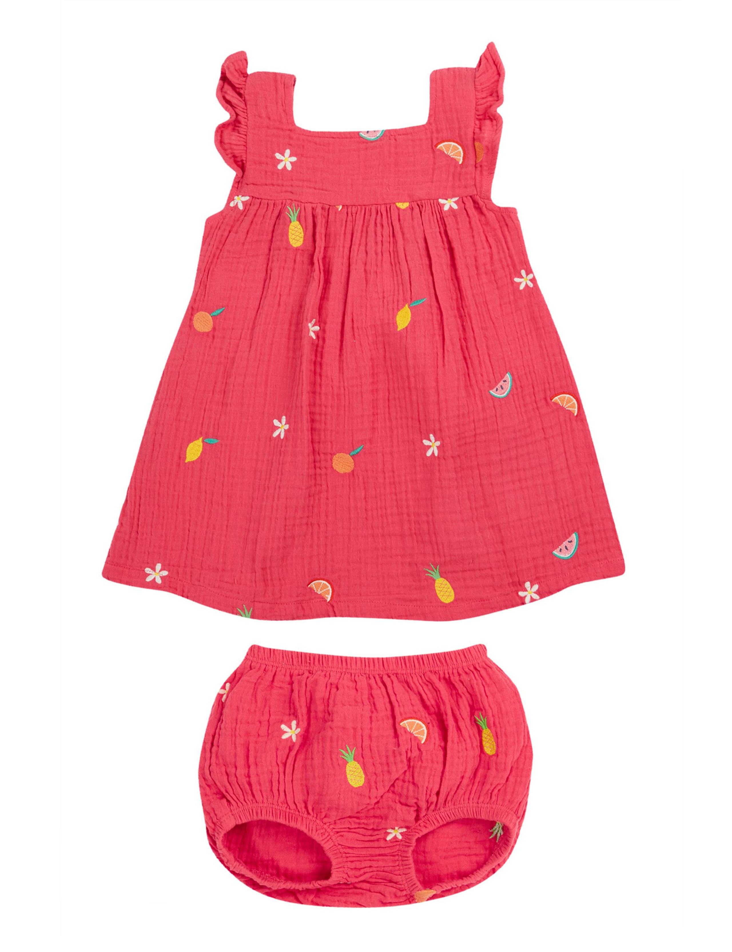 2pc Pure Cotton Embroidered Outfit (0-24 Mths) 2 of 6