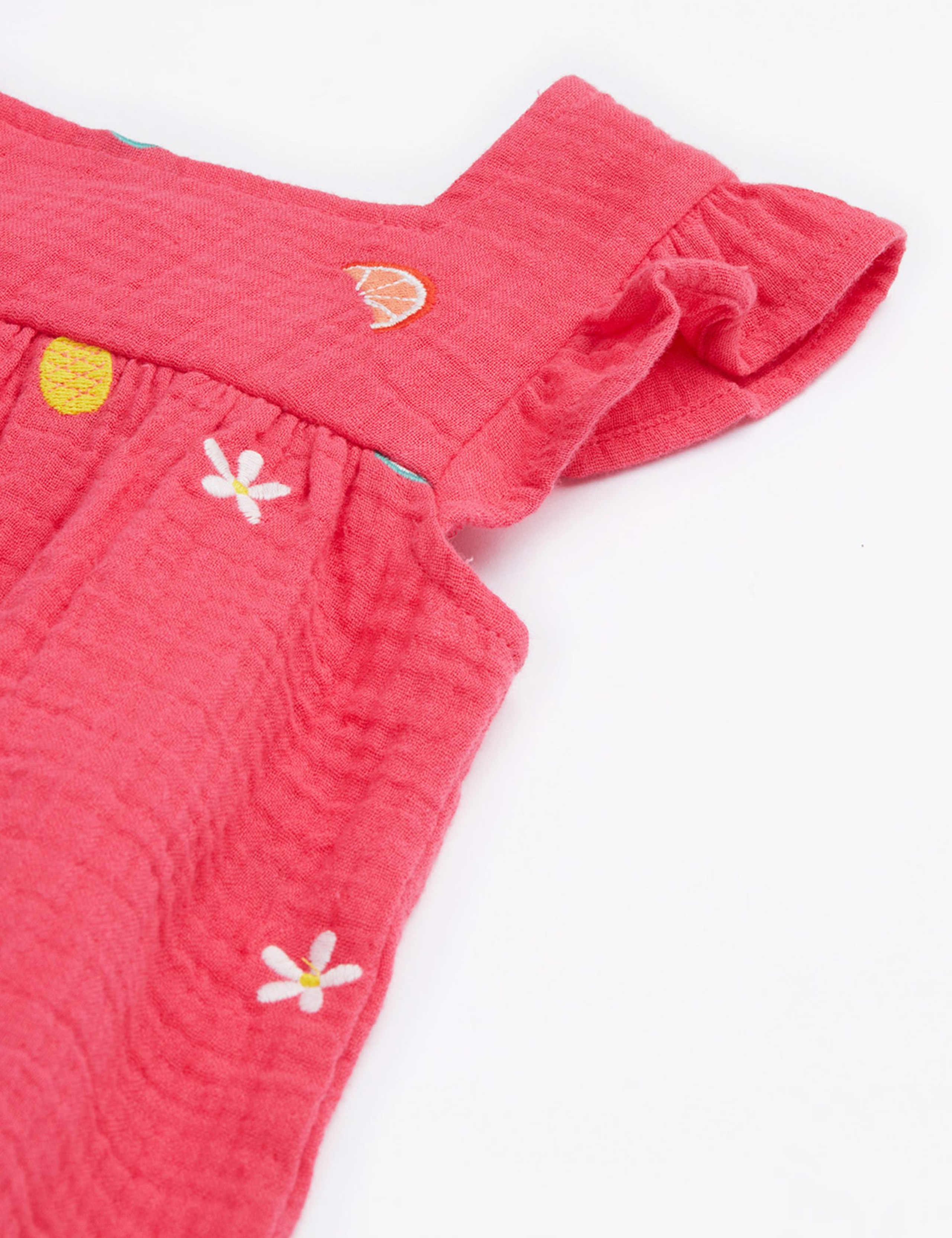 2pc Pure Cotton Embroidered Outfit (0-24 Mths) 4 of 6