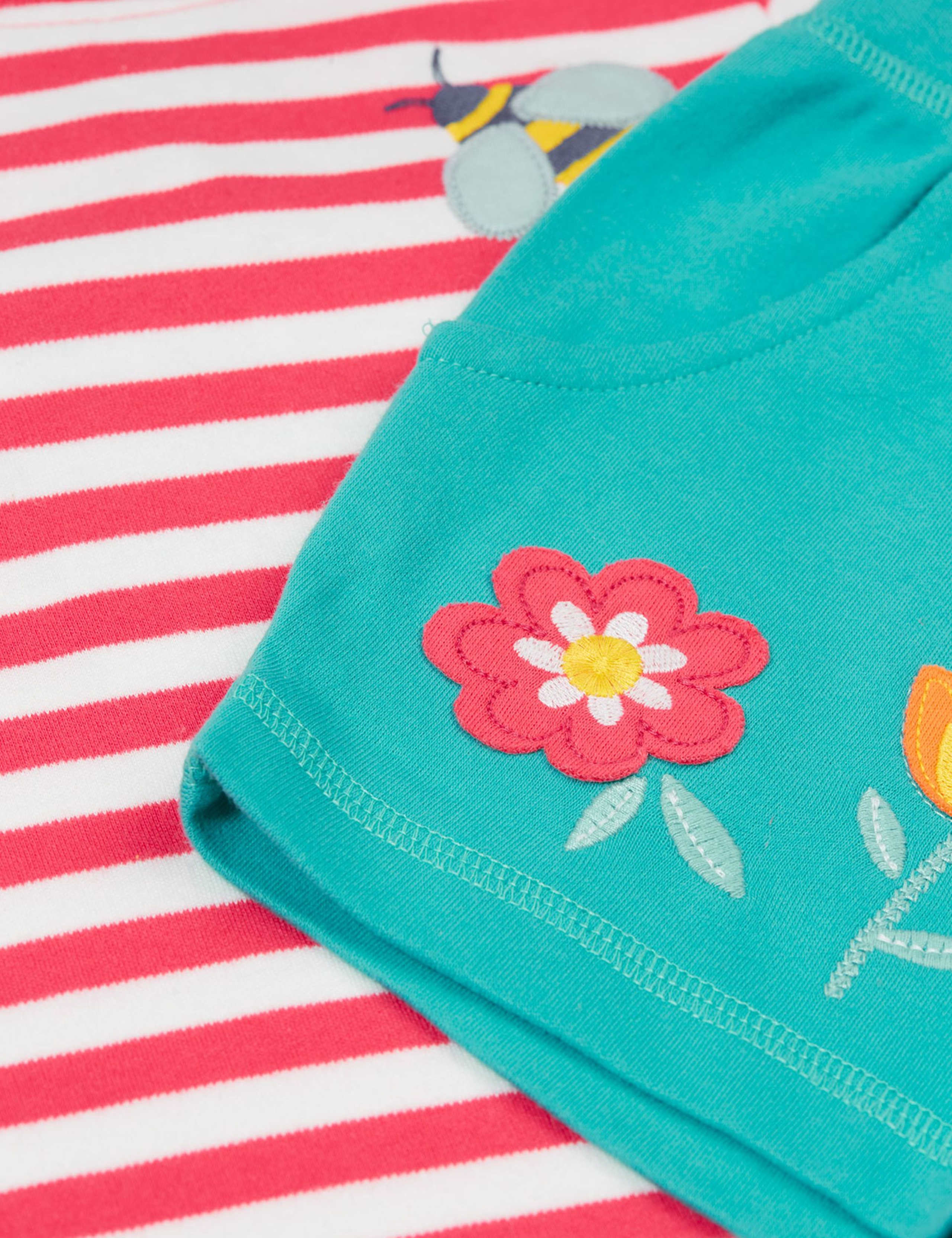 2pc Pure Cotton Striped Top & Shorts Outfit (0-5 Yrs) 3 of 5