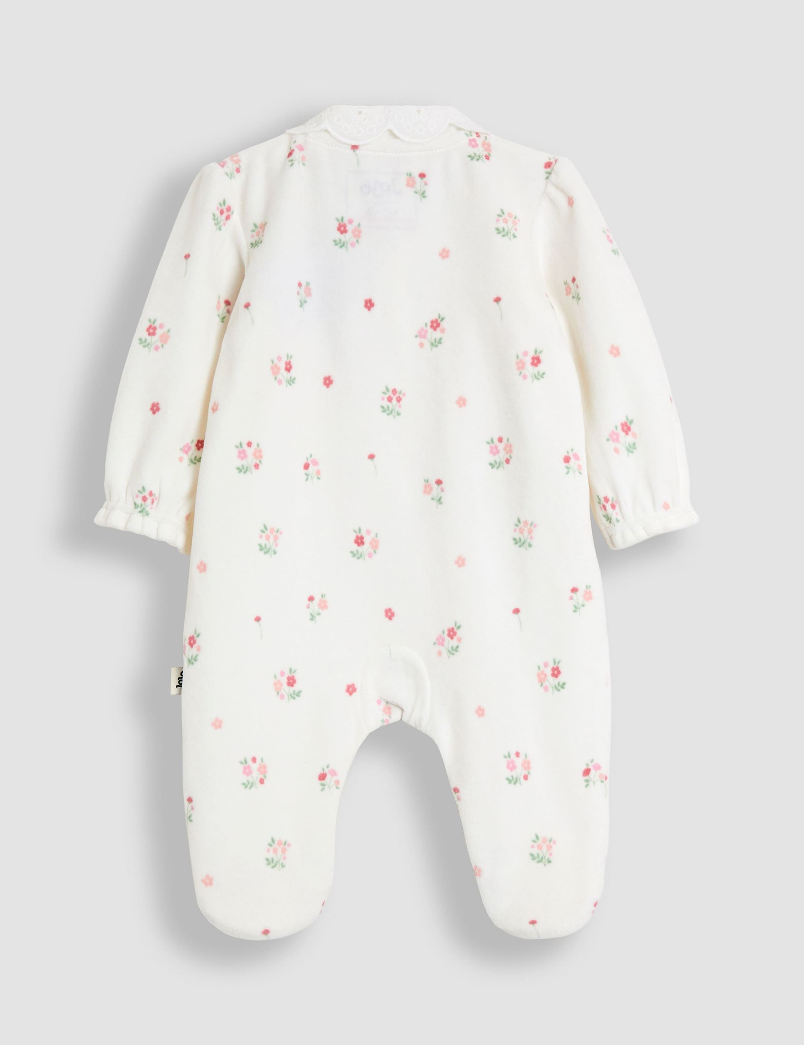 Cotton Rich Velour Floral Sleepsuit (0-12 Mths) 2 of 3
