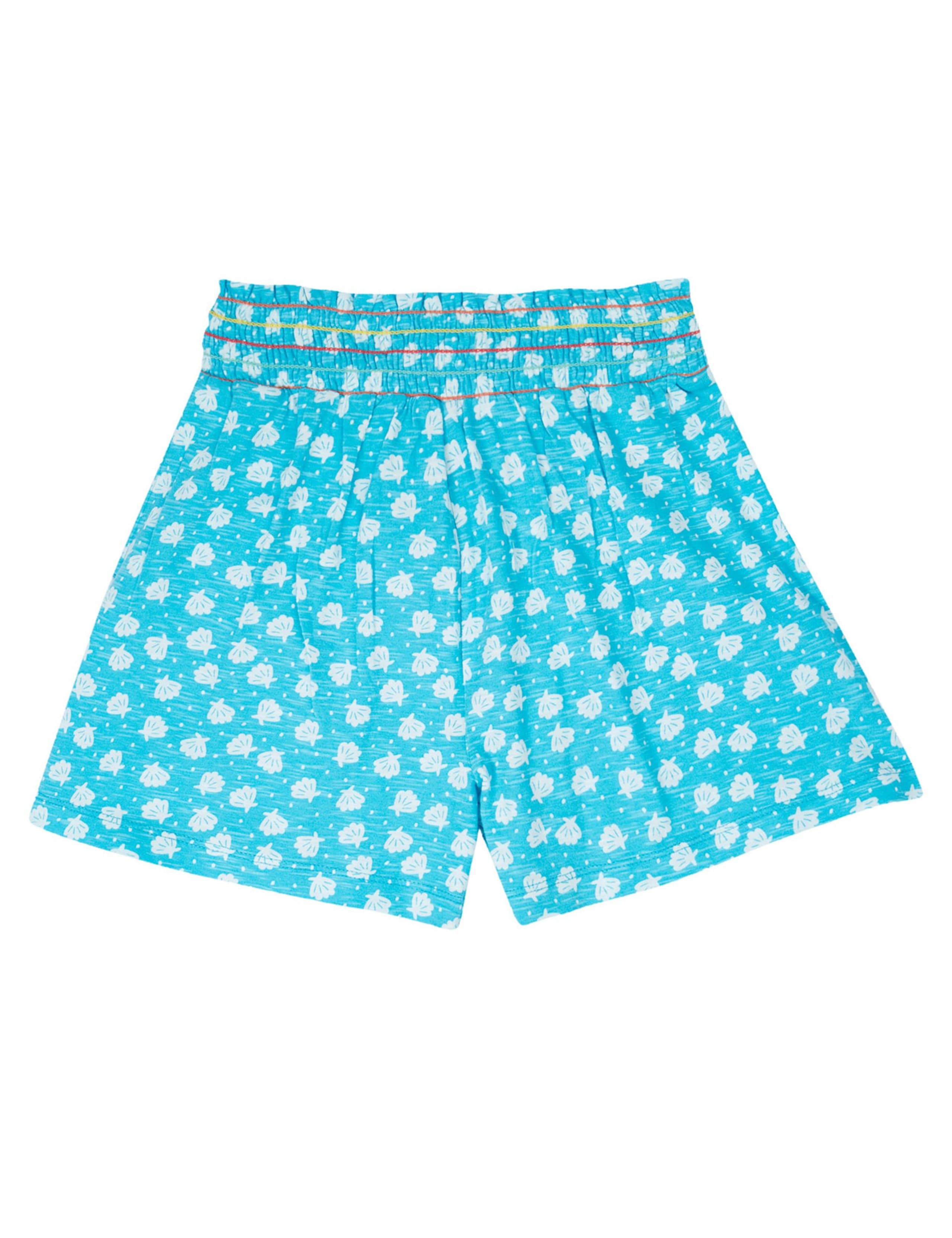 Pure Cotton Shell Print Shorts (2-10 Yrs) 1 of 4