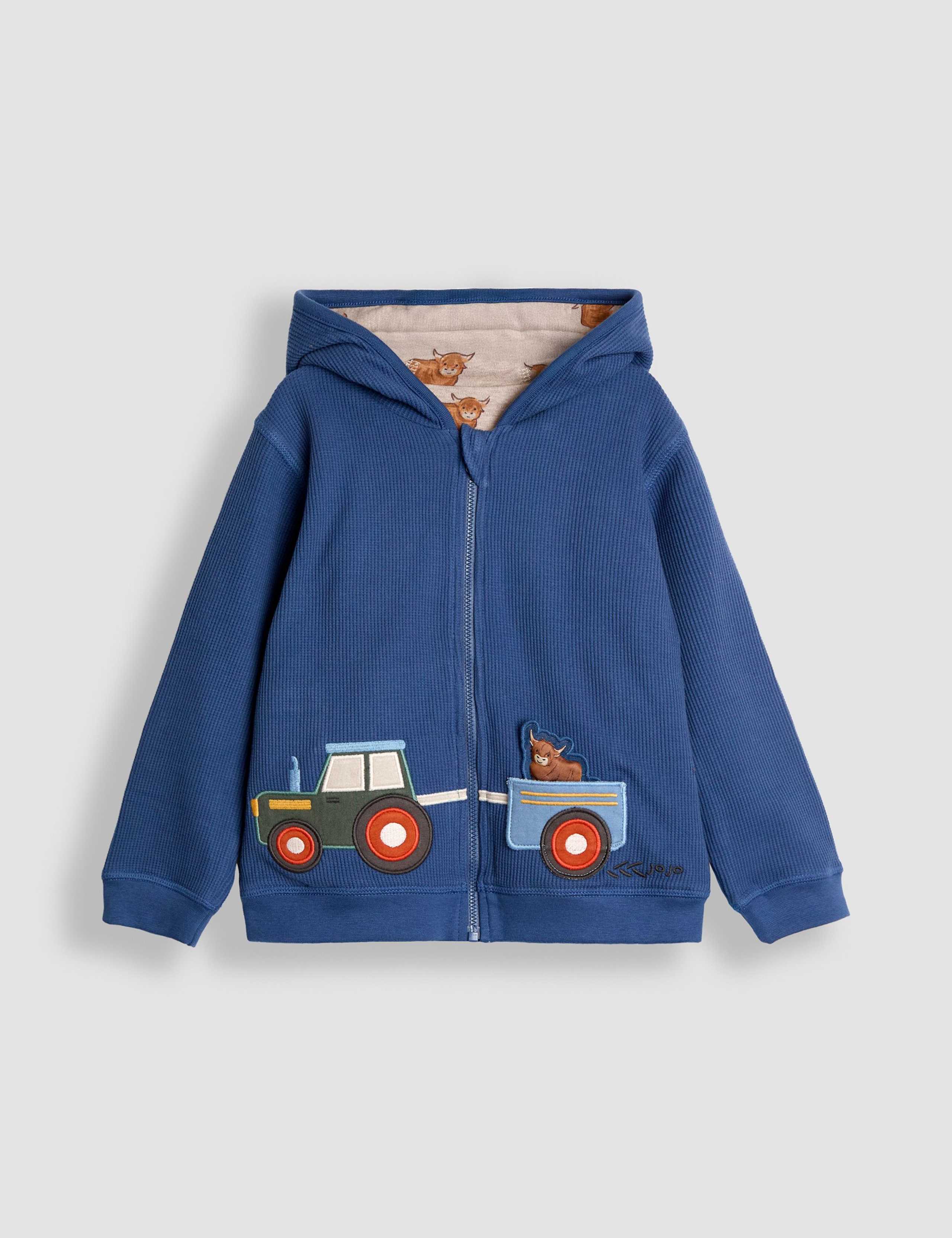 Tractor & Highland Cow Reversible Hoodie (6 Mths-7 Yrs) 2 of 8