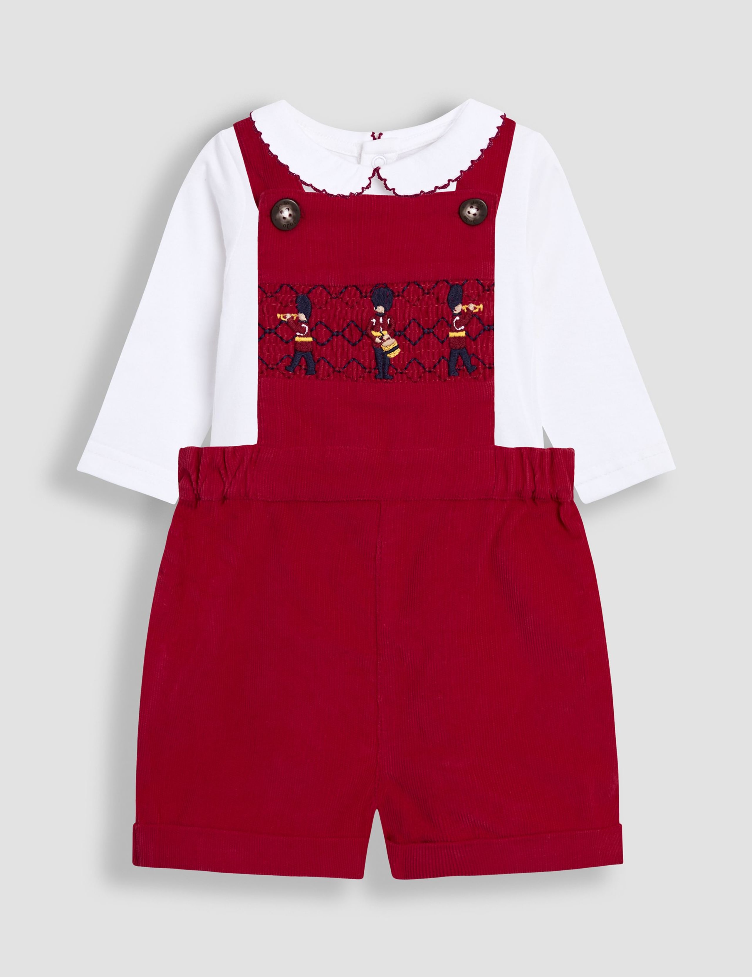 2pc Pure Cotton Smocked Dungarees Outfit (0-3 Yrs) 2 of 8
