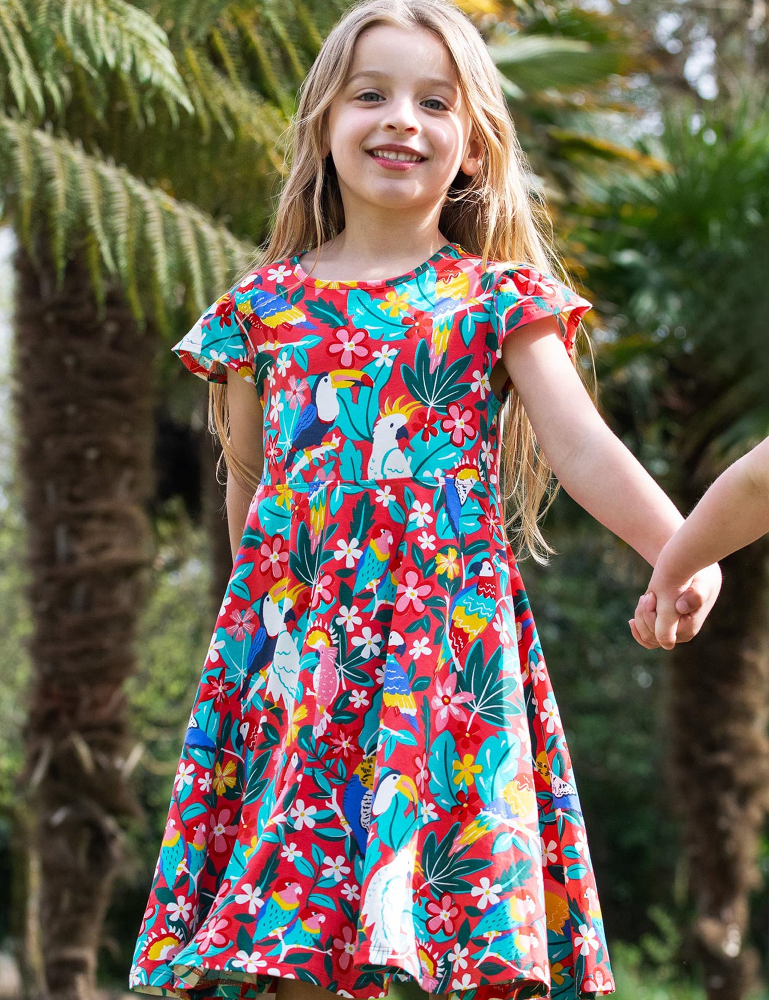 Cotton Rich Bird Print Dress (2-10 Yrs) 2 of 5