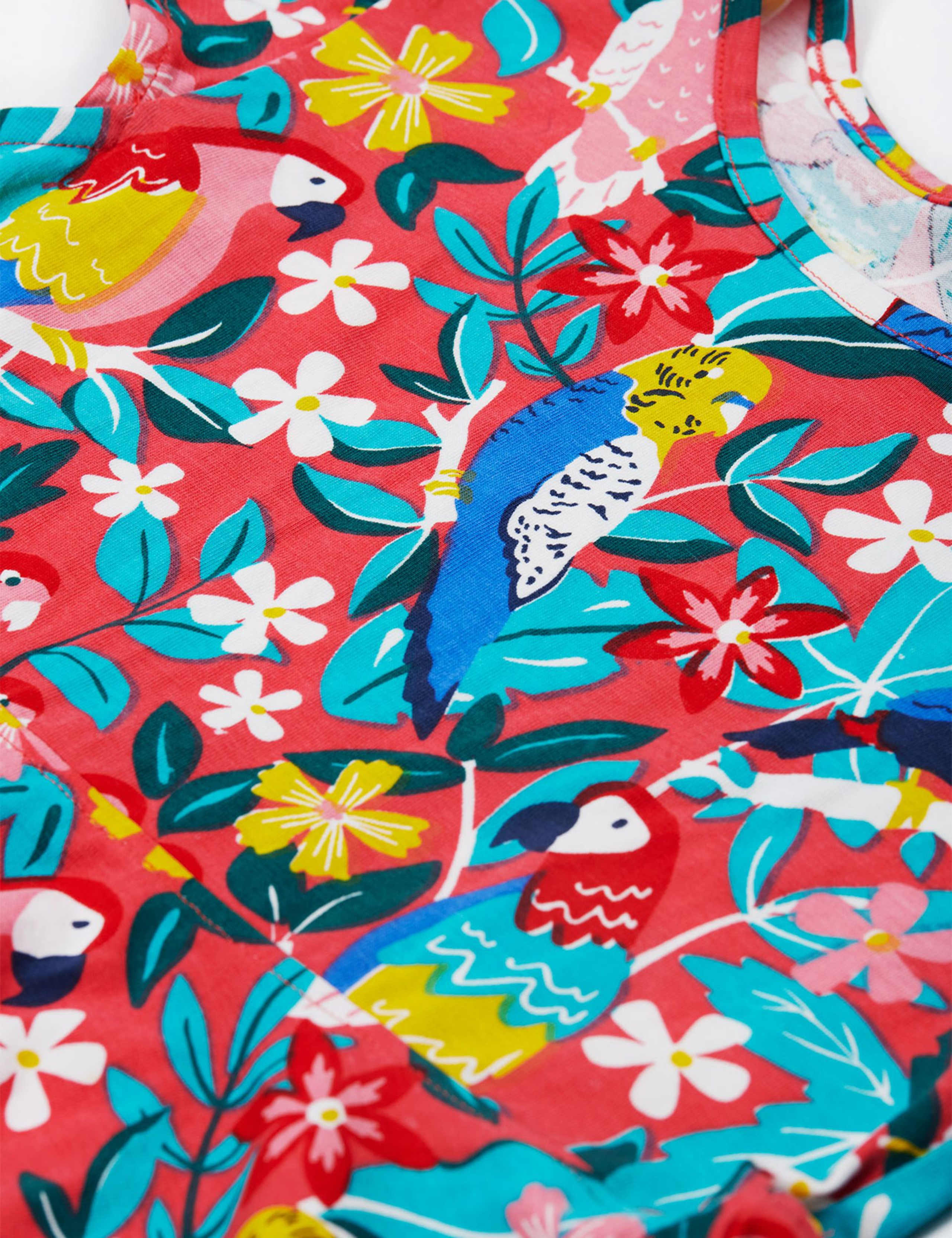 Cotton Rich Bird Print Dress (2-10 Yrs) 4 of 5