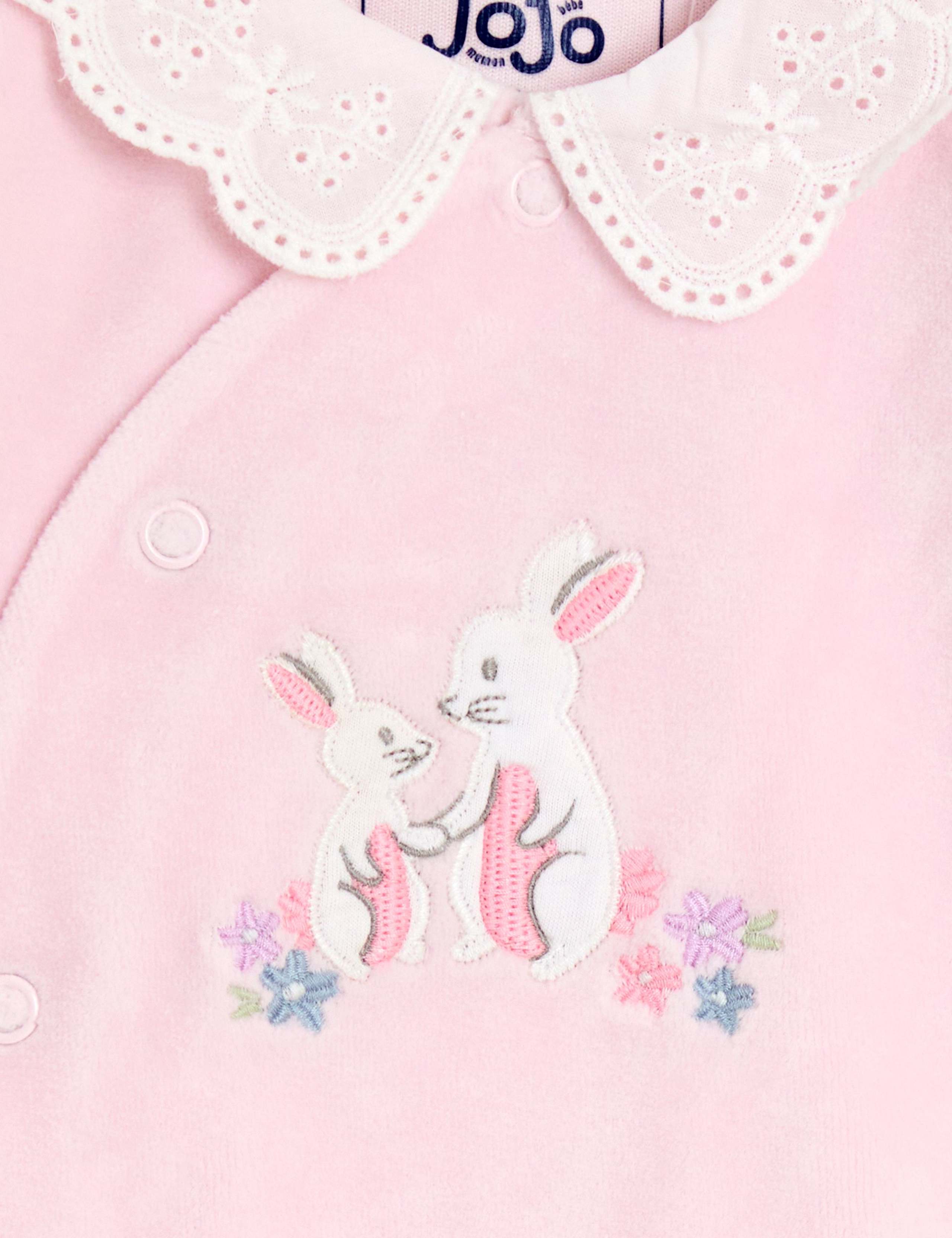 Cotton Rich Velour Bunny Sleepsuit (0-12 Mths) 3 of 3