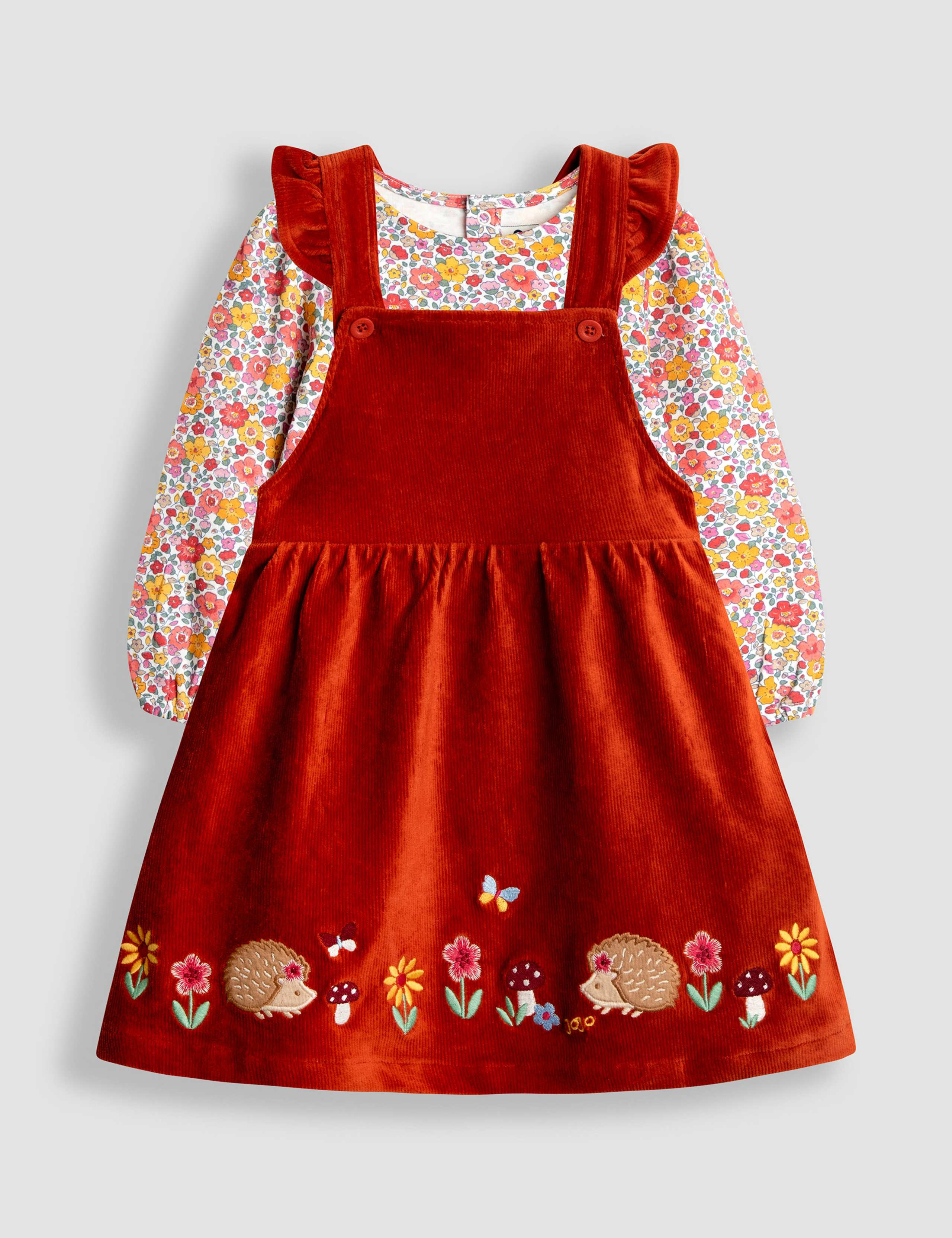2pc Cotton Rich Pinafore Dress & Top Set (6 Mths-6 Yrs) 1 of 6
