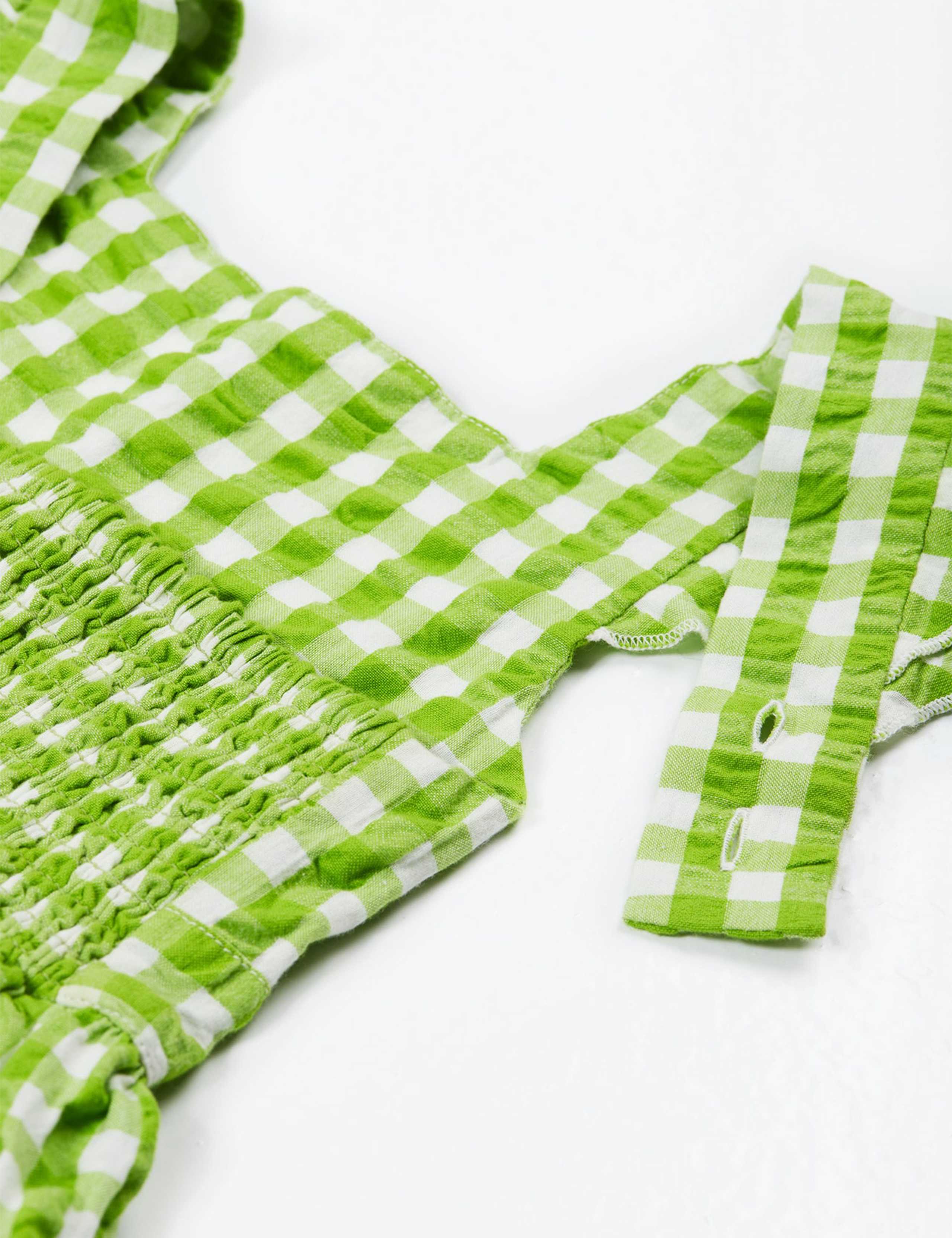Pure Cotton Gingham Bird Dress (2-10 Yrs) 3 of 8
