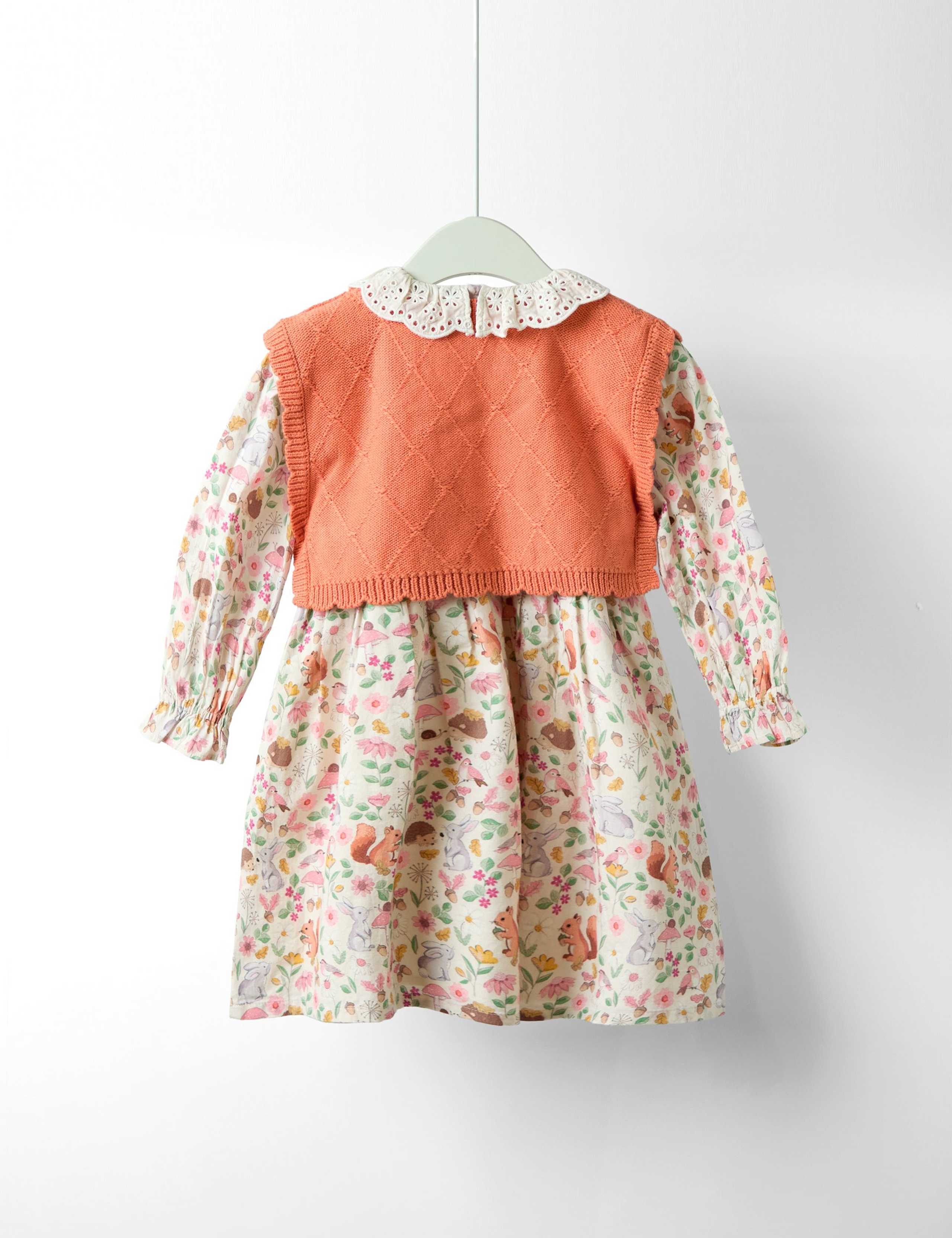 2pc Pure Cotton Dress & Knitted Vest Set (6 Mths-7 Yrs) 6 of 8