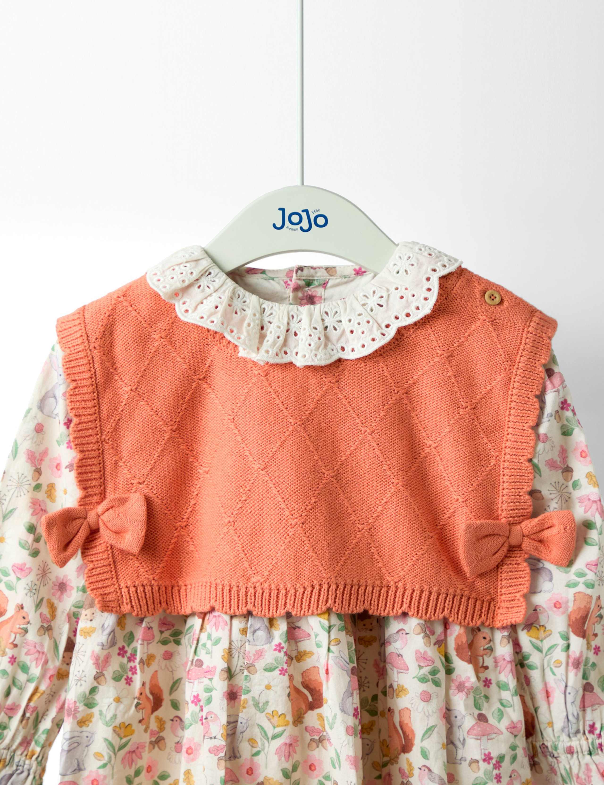 2pc Pure Cotton Dress & Knitted Vest Set (6 Mths-7 Yrs) 7 of 8