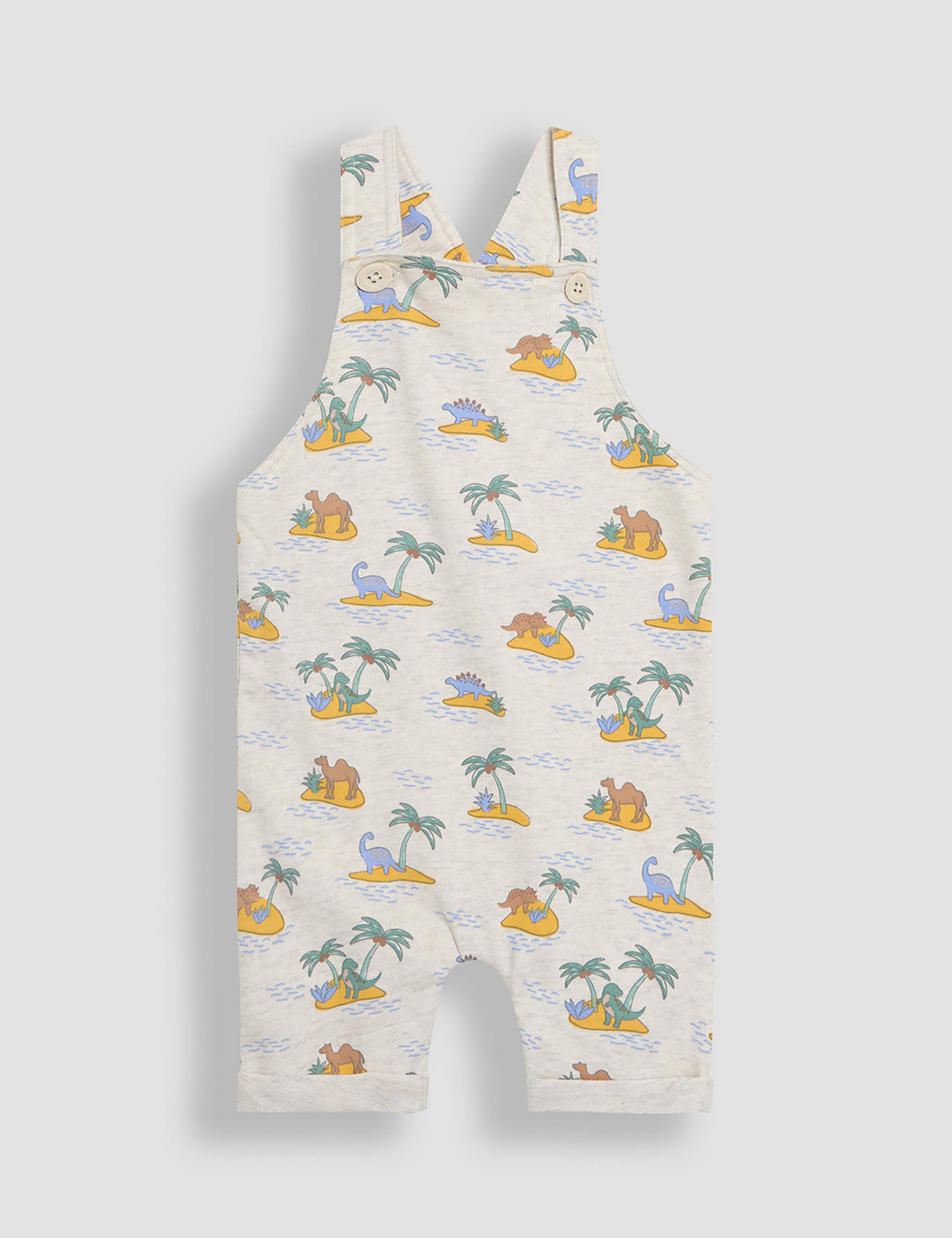 3pc Pure Cotton Dinosaur Dungarees Outfit (3-24 Mths) 4 of 8
