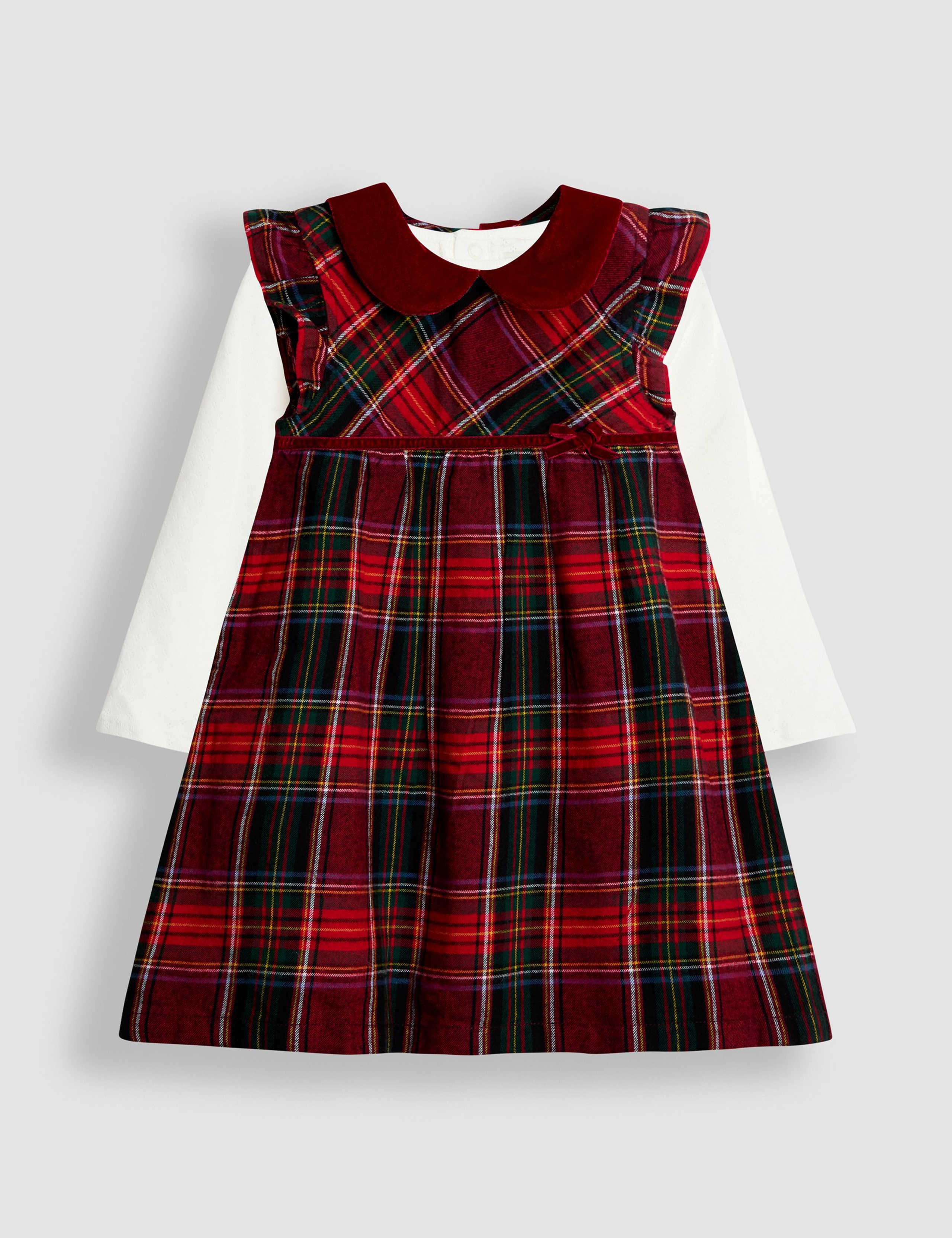 2pc Pure Cotton Tartan Dress & Body Set (0-2 Yrs) 1 of 6