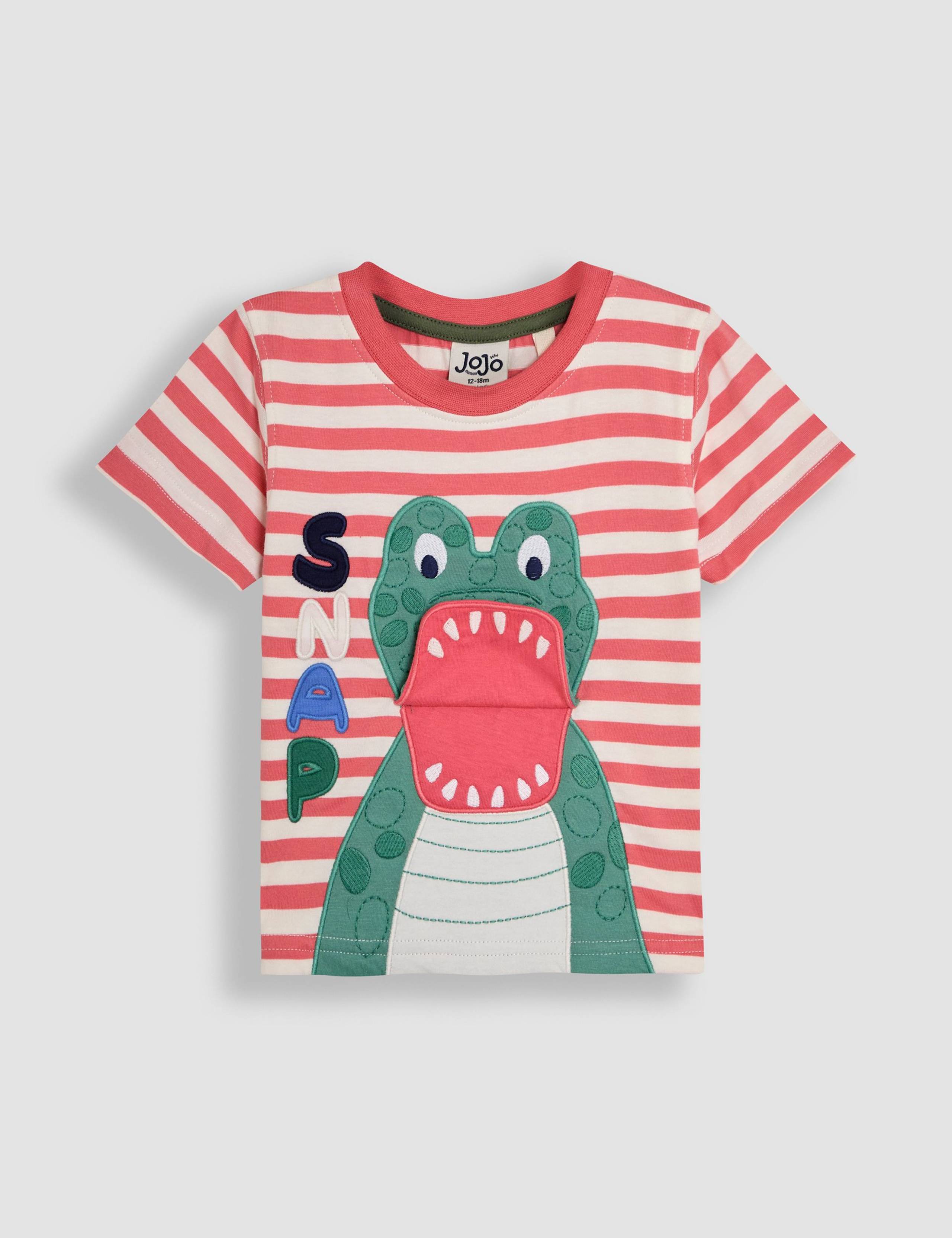 Pure Cotton Crocodile Striped T-Shirt (6 Mths-5 Yrs) 1 of 3