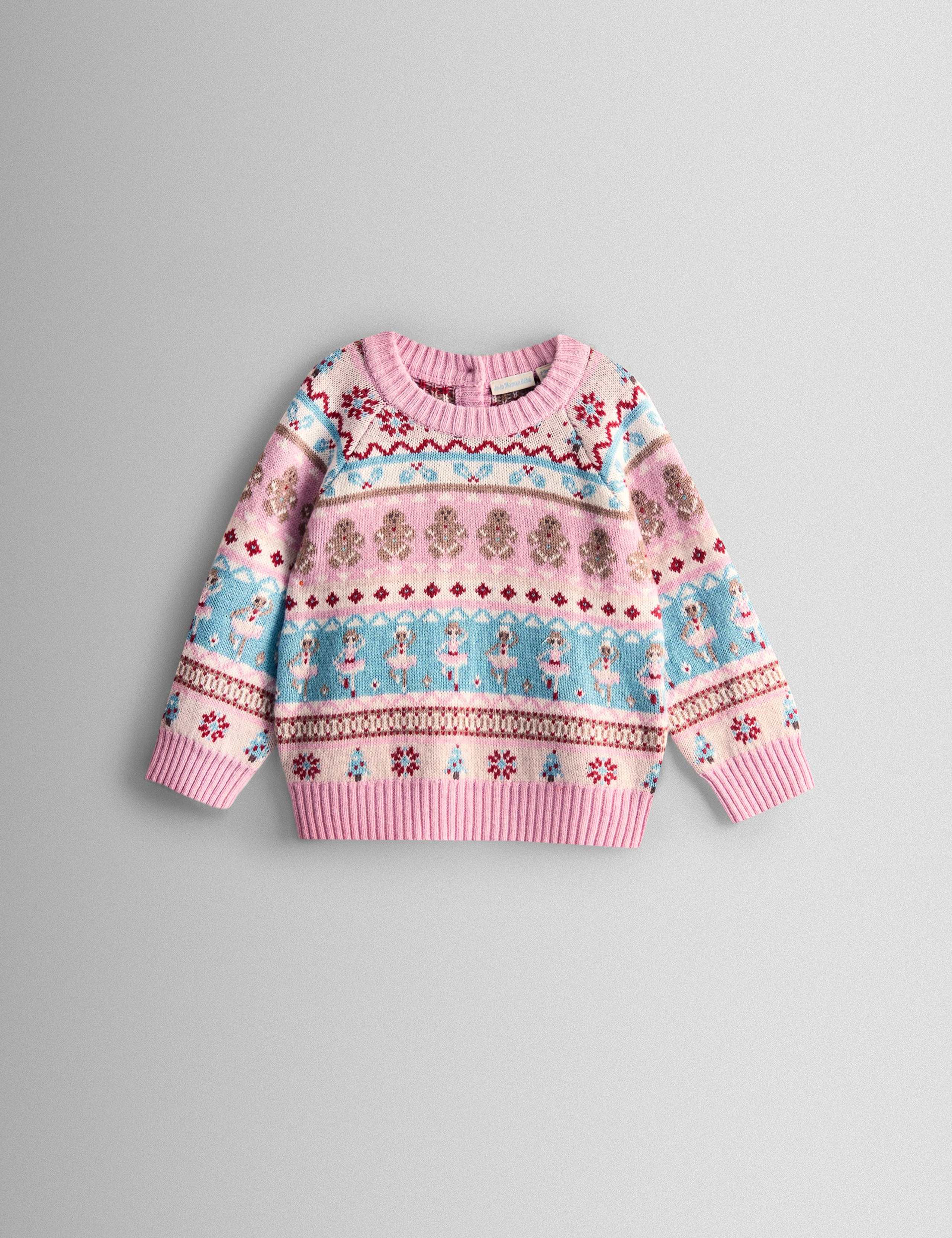 Ballerina Fair Isle Jumper with Wool (6 Mths-7 Yrs) 1 of 3