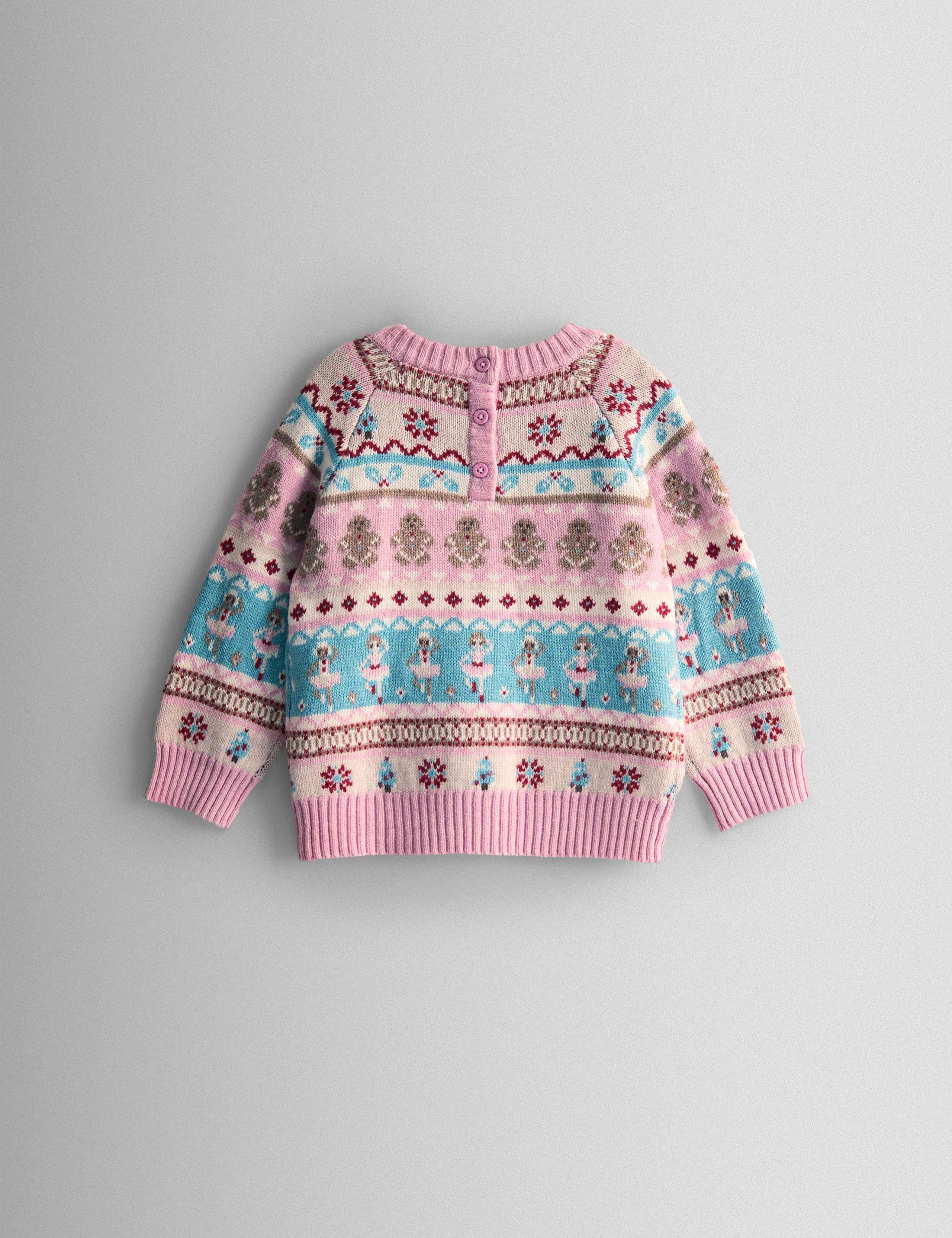 Ballerina Fair Isle Jumper with Wool (6 Mths-7 Yrs) 2 of 3