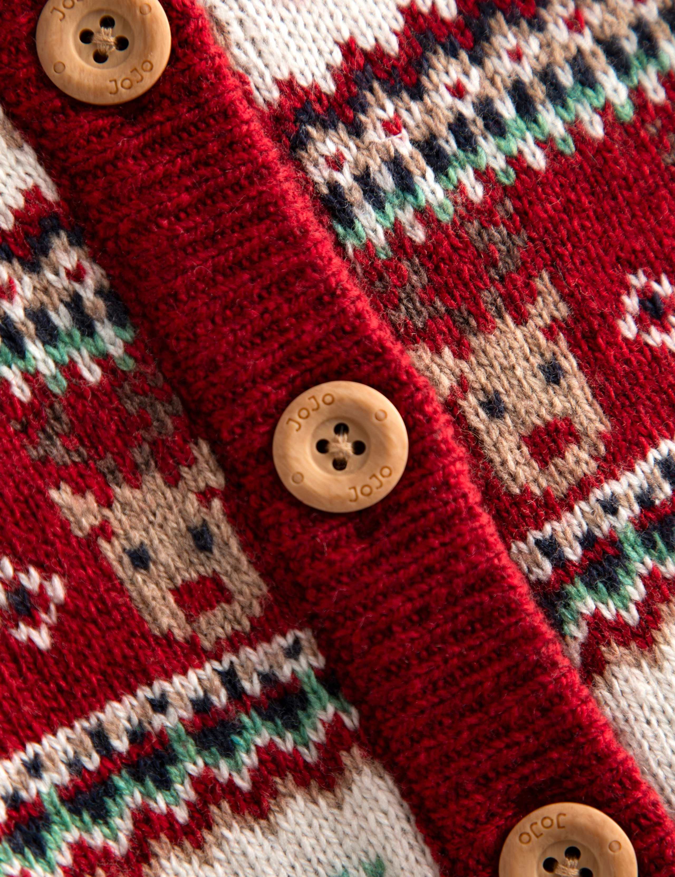 Reindeer Fair Isle Frill Knitted Cardigan (6 Mths-7 Yrs) 3 of 4