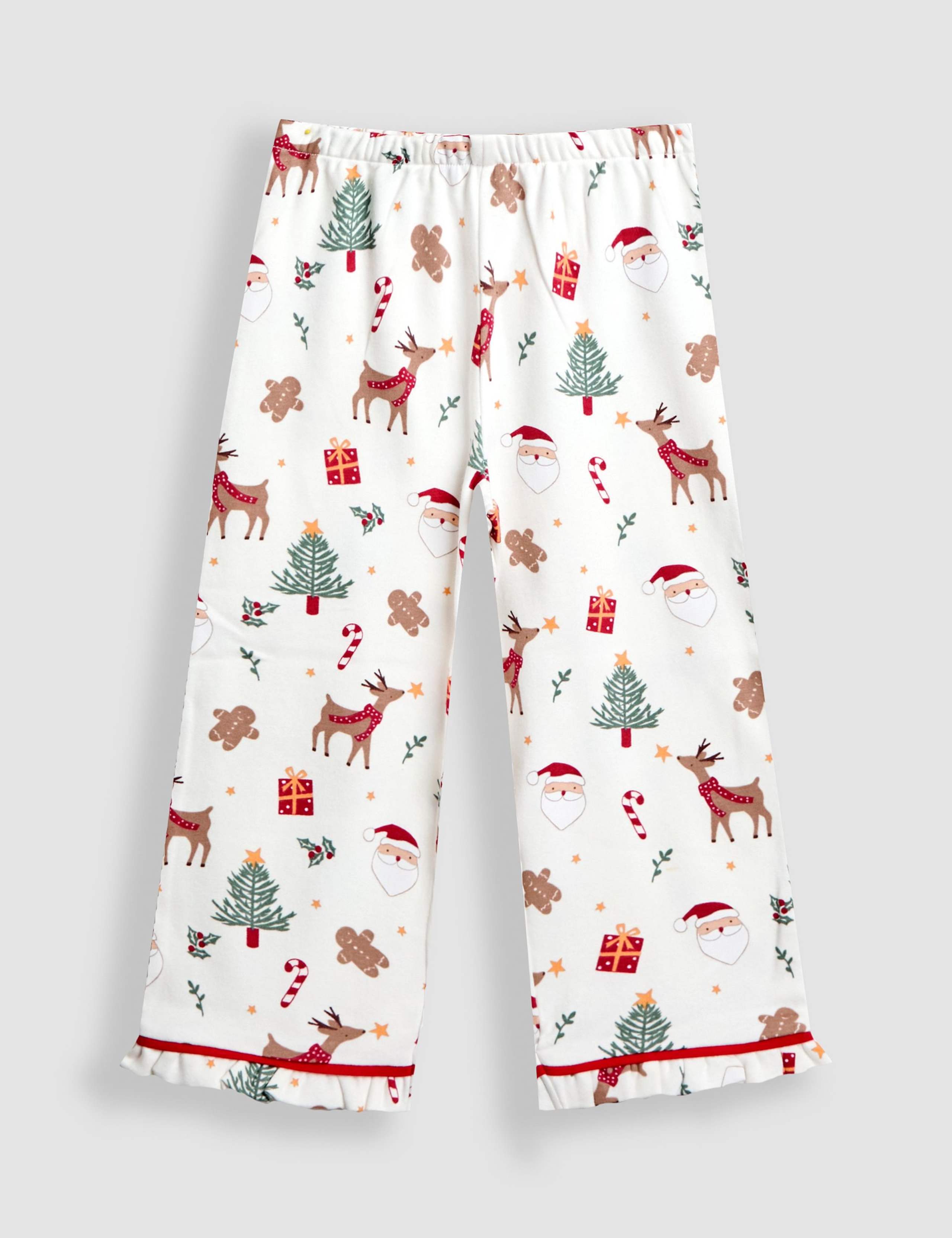 Pure Cotton Christmas Scallop Collar Pyjamas (12 Mths-7 Yrs) 2 of 7