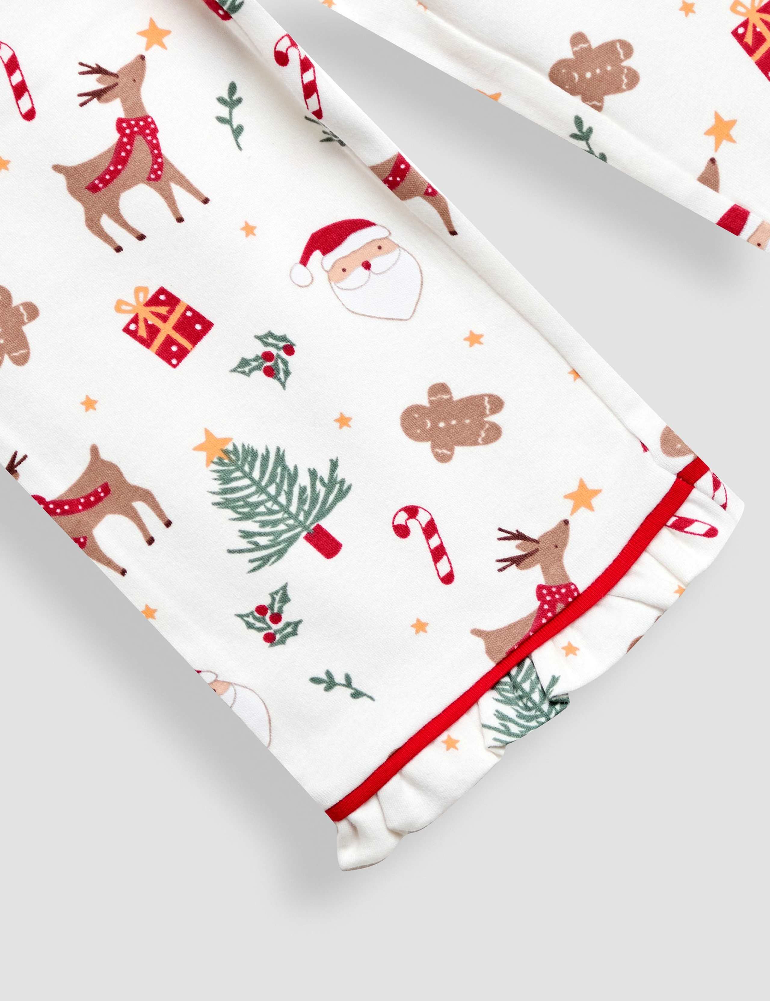 Pure Cotton Christmas Scallop Collar Pyjamas (12 Mths-7 Yrs) 5 of 7