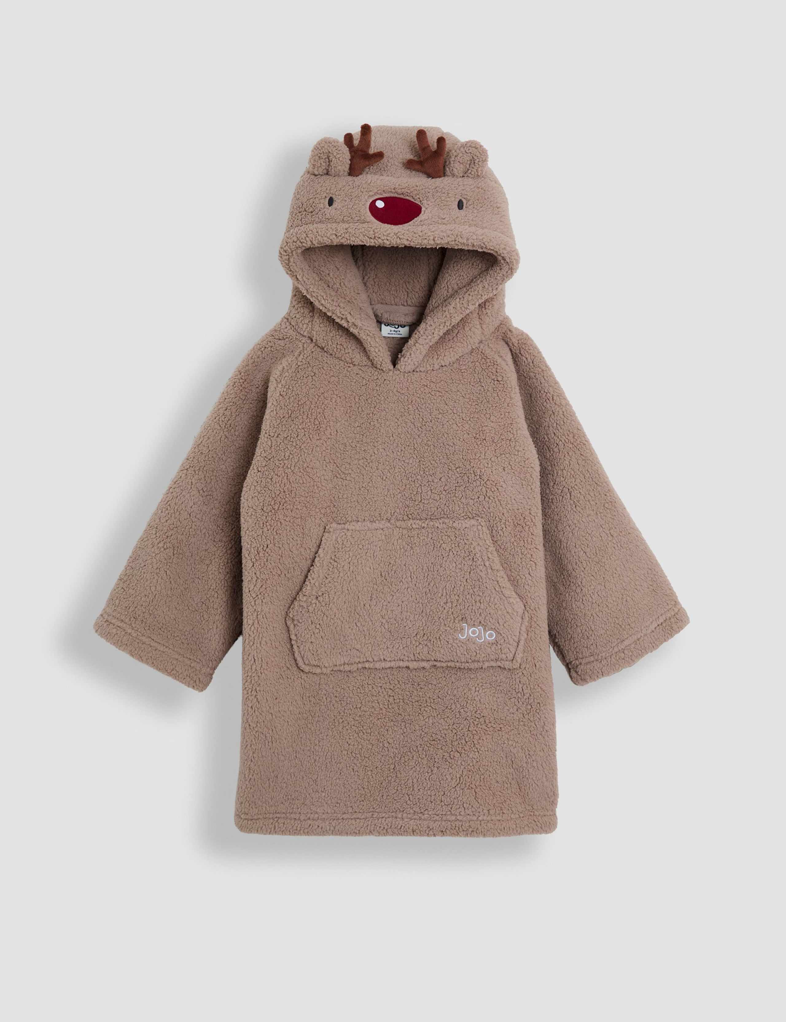 Sherpa Reindeer Hooded Blanket (1-6 Yrs) 1 of 4