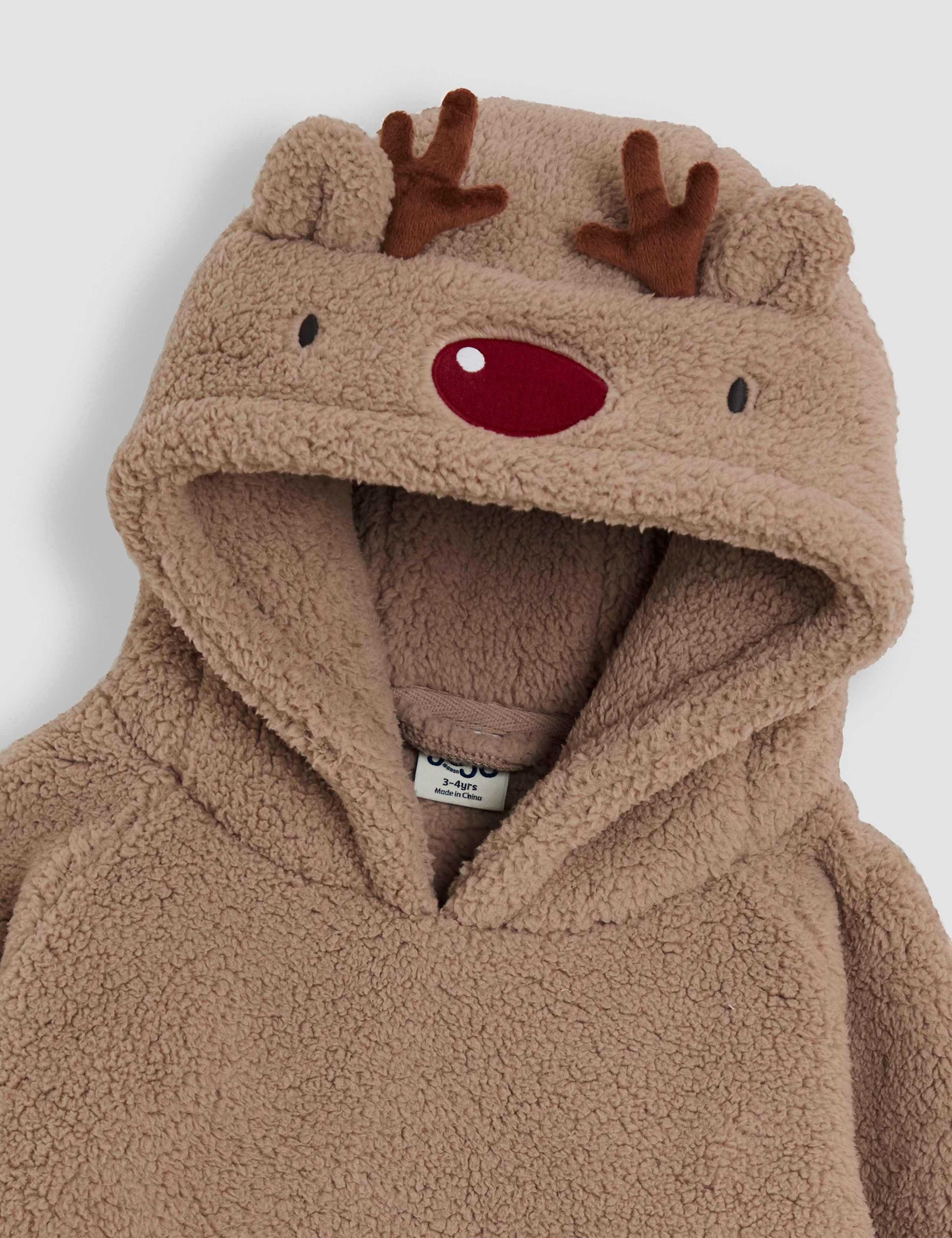 Sherpa Reindeer Hooded Blanket (1-6 Yrs) 2 of 4