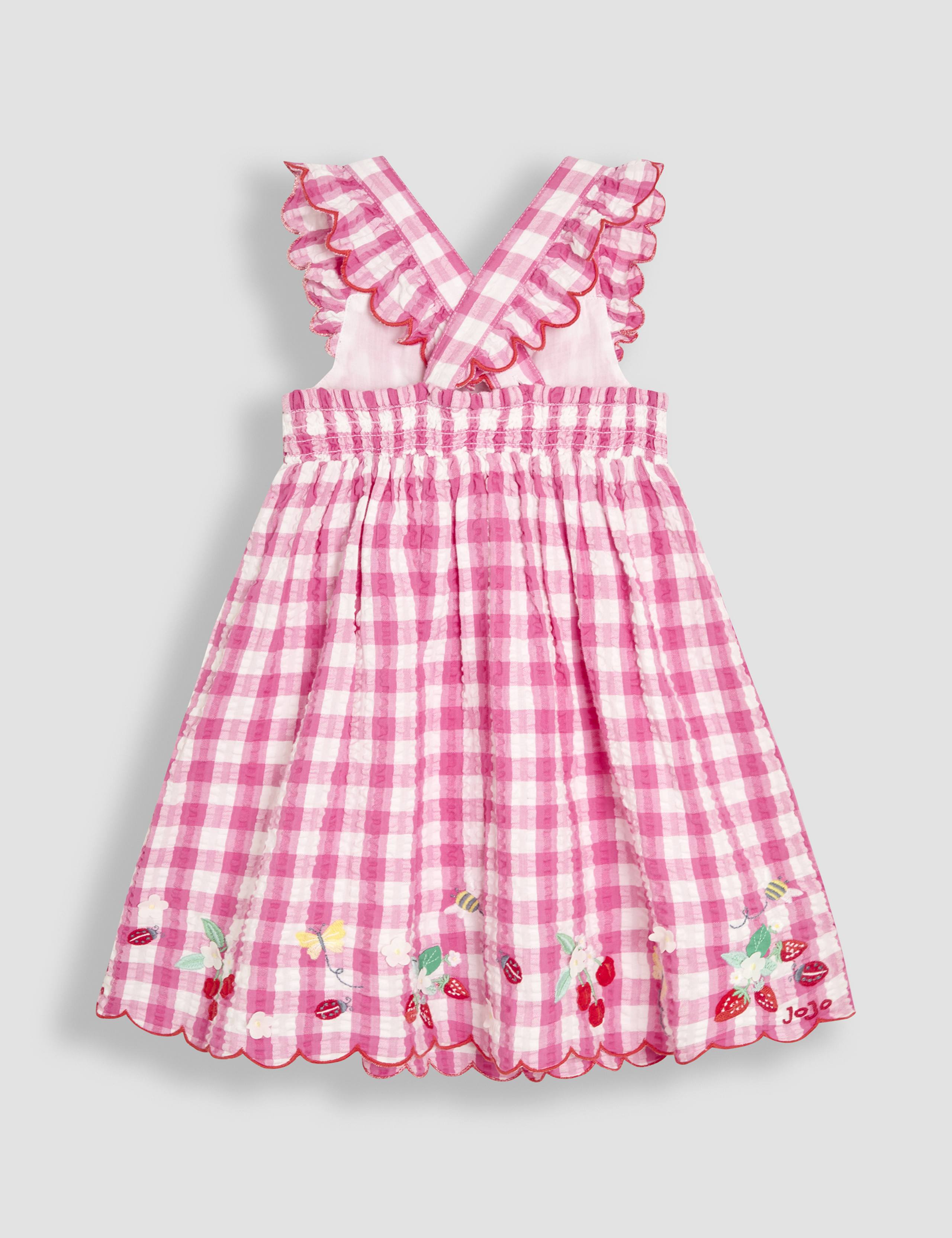 Pure Cotton Gingham Embroidered Dress (6 Mths - 5 Yrs) 3 of 3