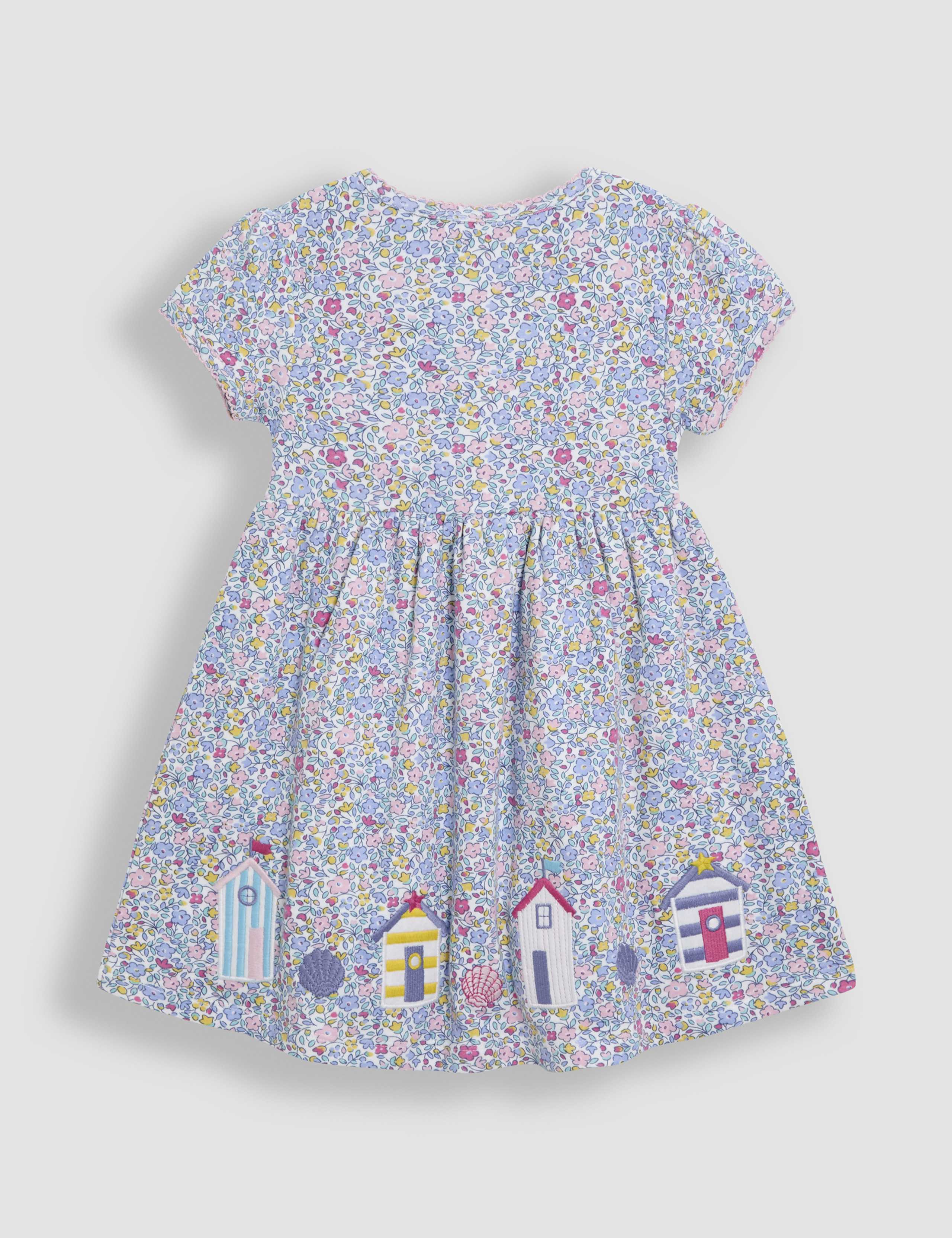 Pure Cotton Beach Hut Applique Floral Dress (6 Mths-5 Yrs) 2 of 3