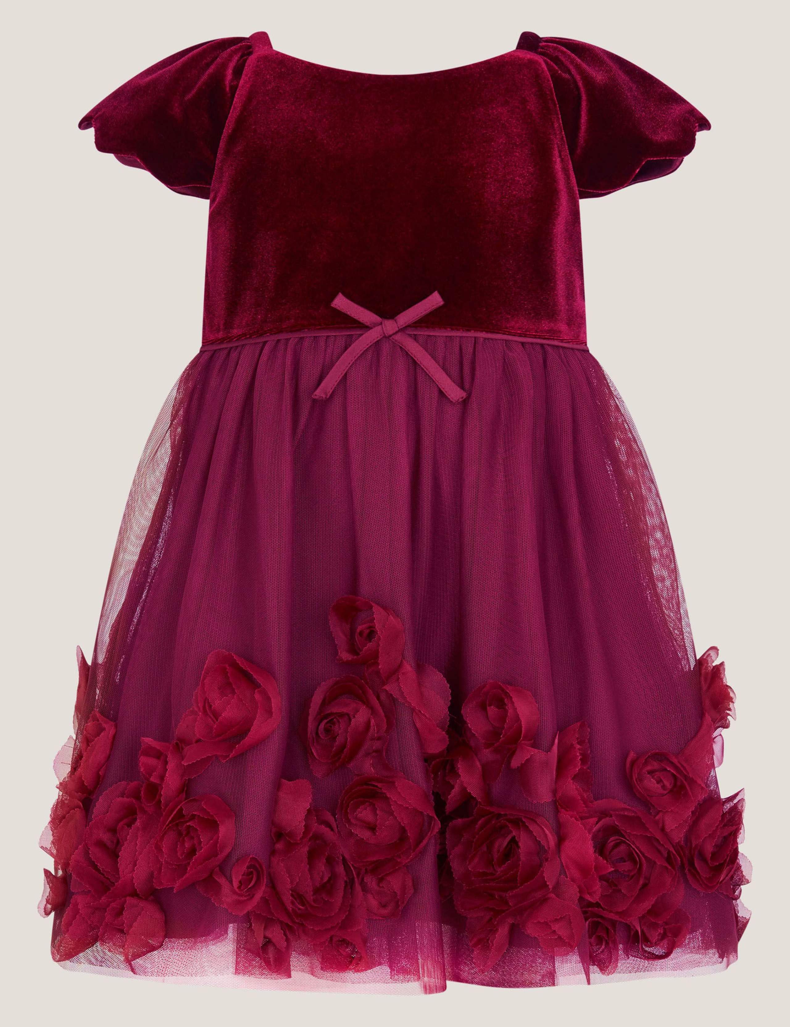 Velvet Tulle 3D Flower Occasion Dress (0-3 Yrs) 2 of 4