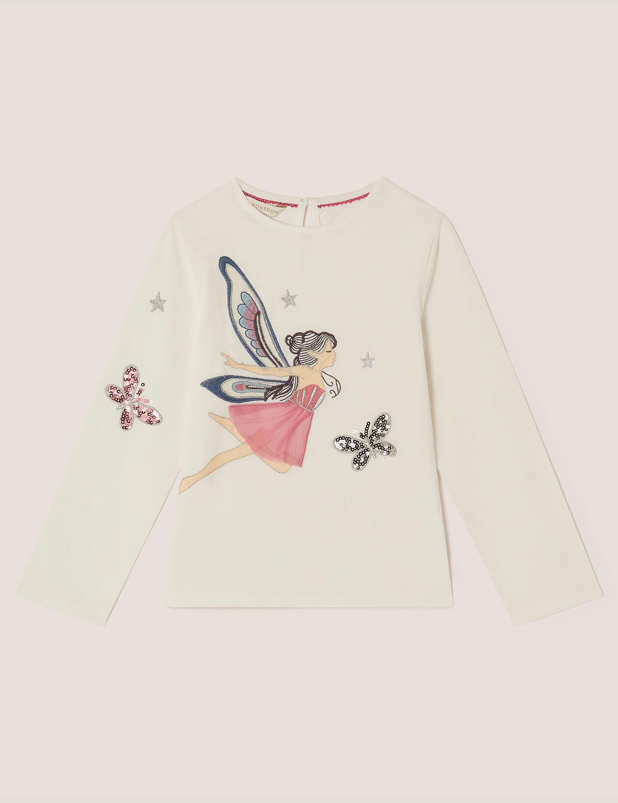 Pure Cotton Fairy Embroidered T-Shirt (3-13 Yrs) 2 of 4