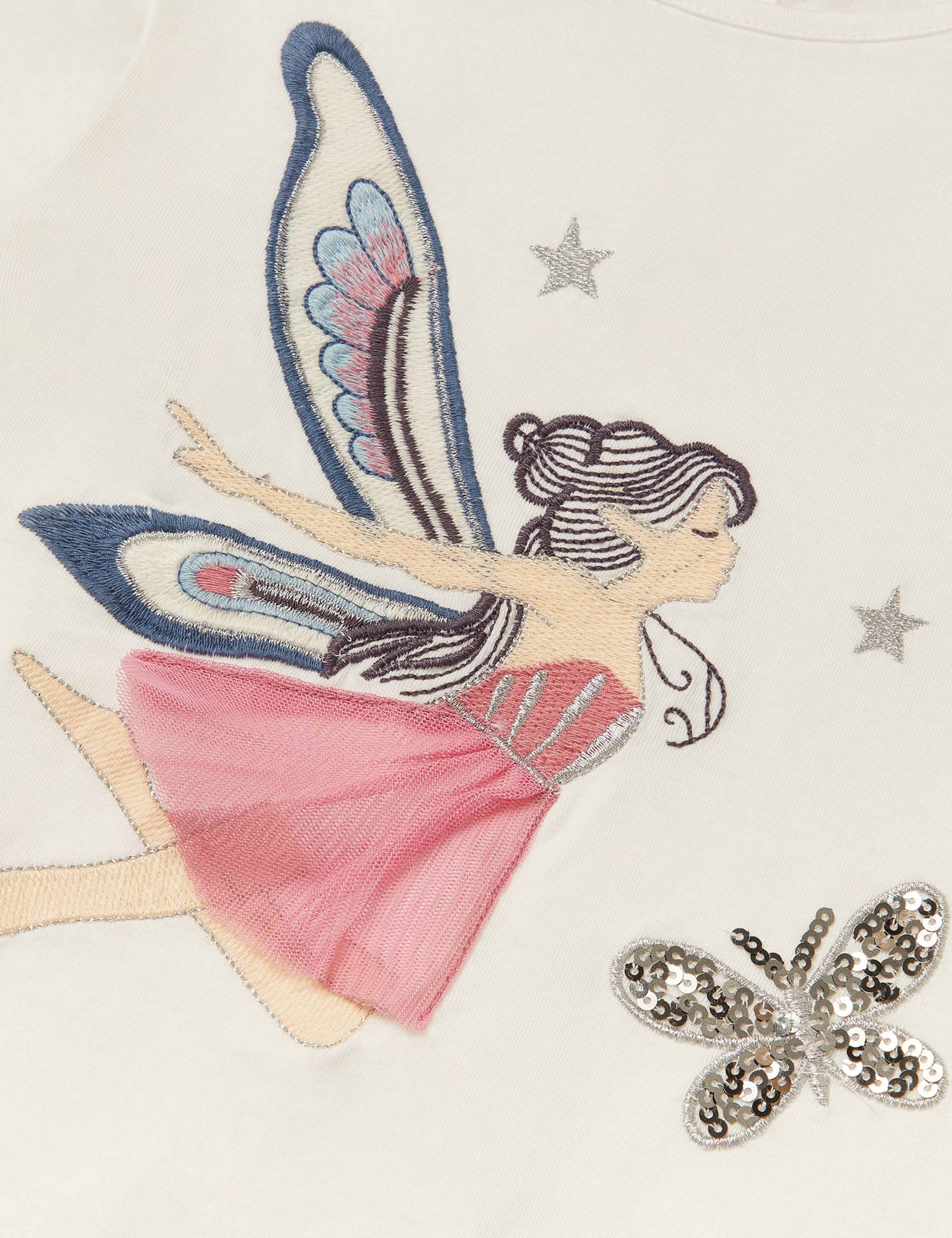 Pure Cotton Fairy Embroidered T-Shirt (3-13 Yrs) 4 of 4