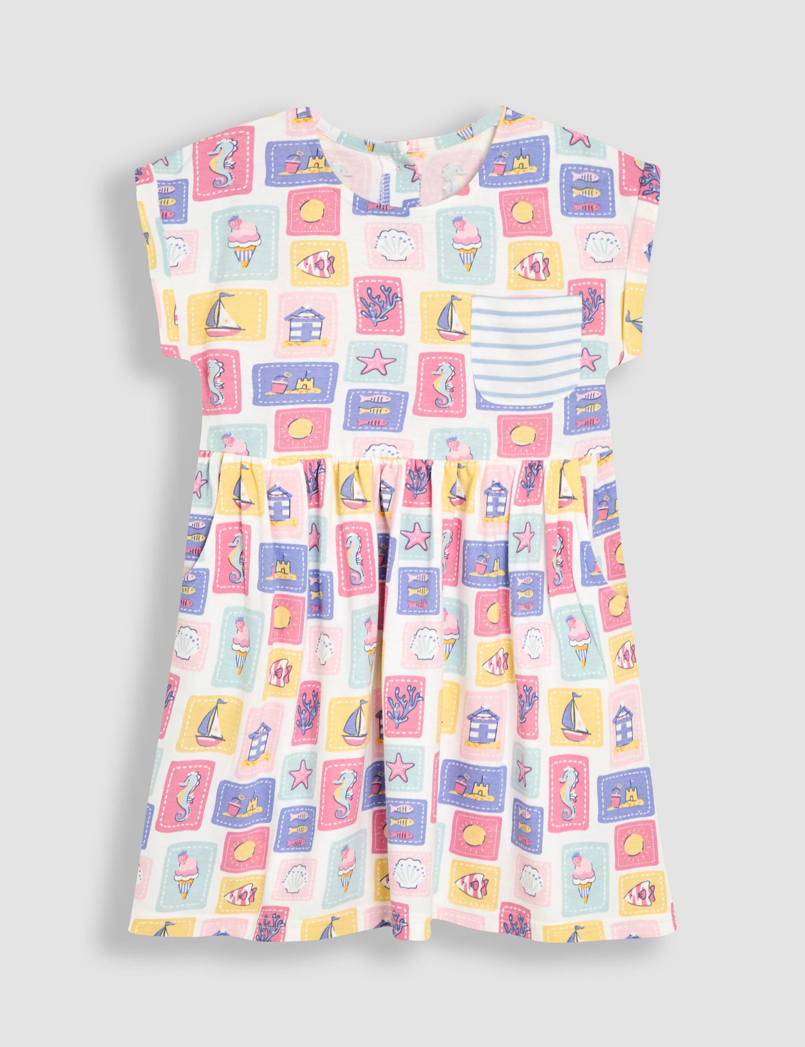 Pure Cotton Nautical Print Dress (6 Mths - 5 Yrs) 1 of 3