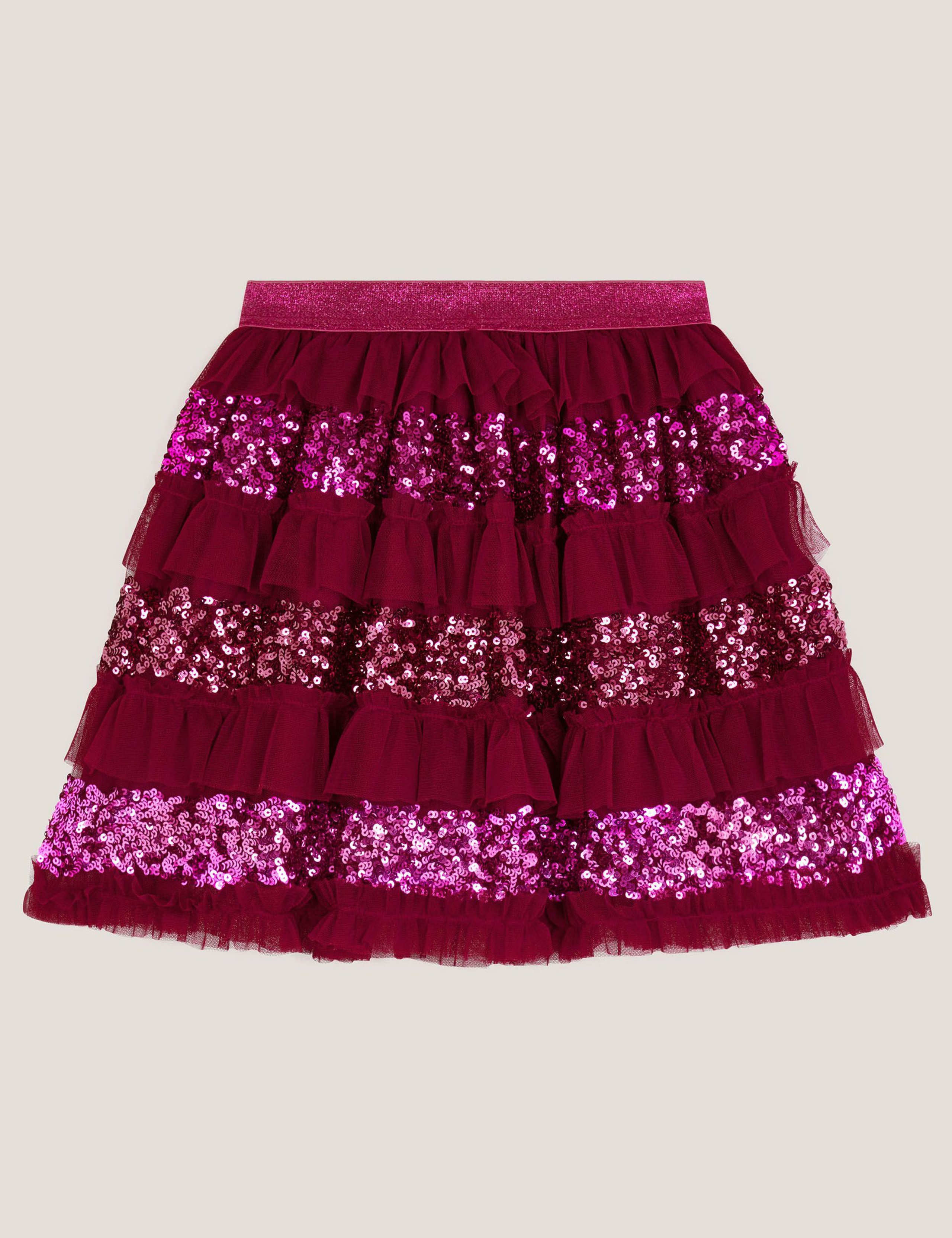 Sequin Tulle Ruffle Tiered Party Skirt (3-13 Yrs) 2 of 4