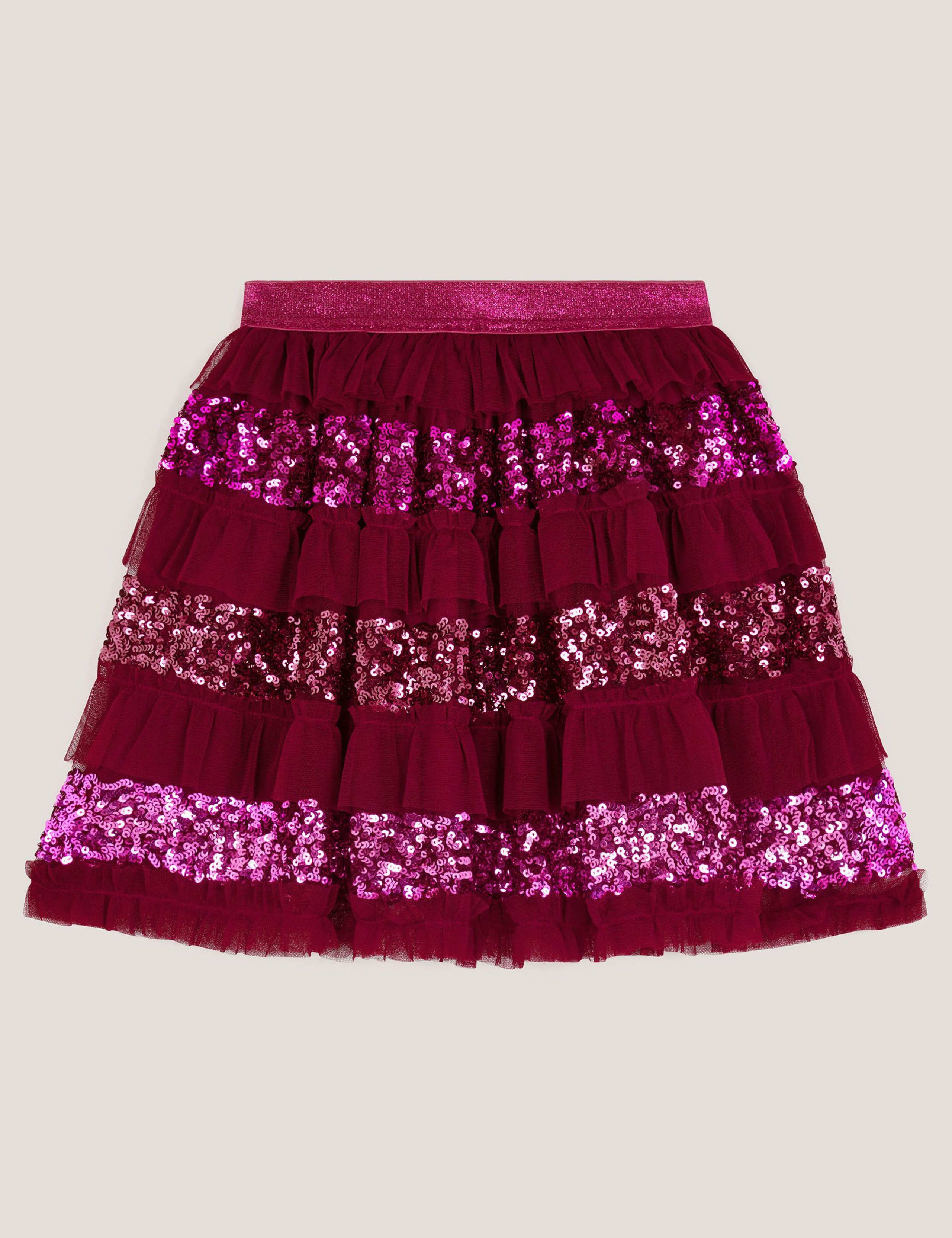 Sequin Tulle Ruffle Tiered Party Skirt (3-13 Yrs) 3 of 4