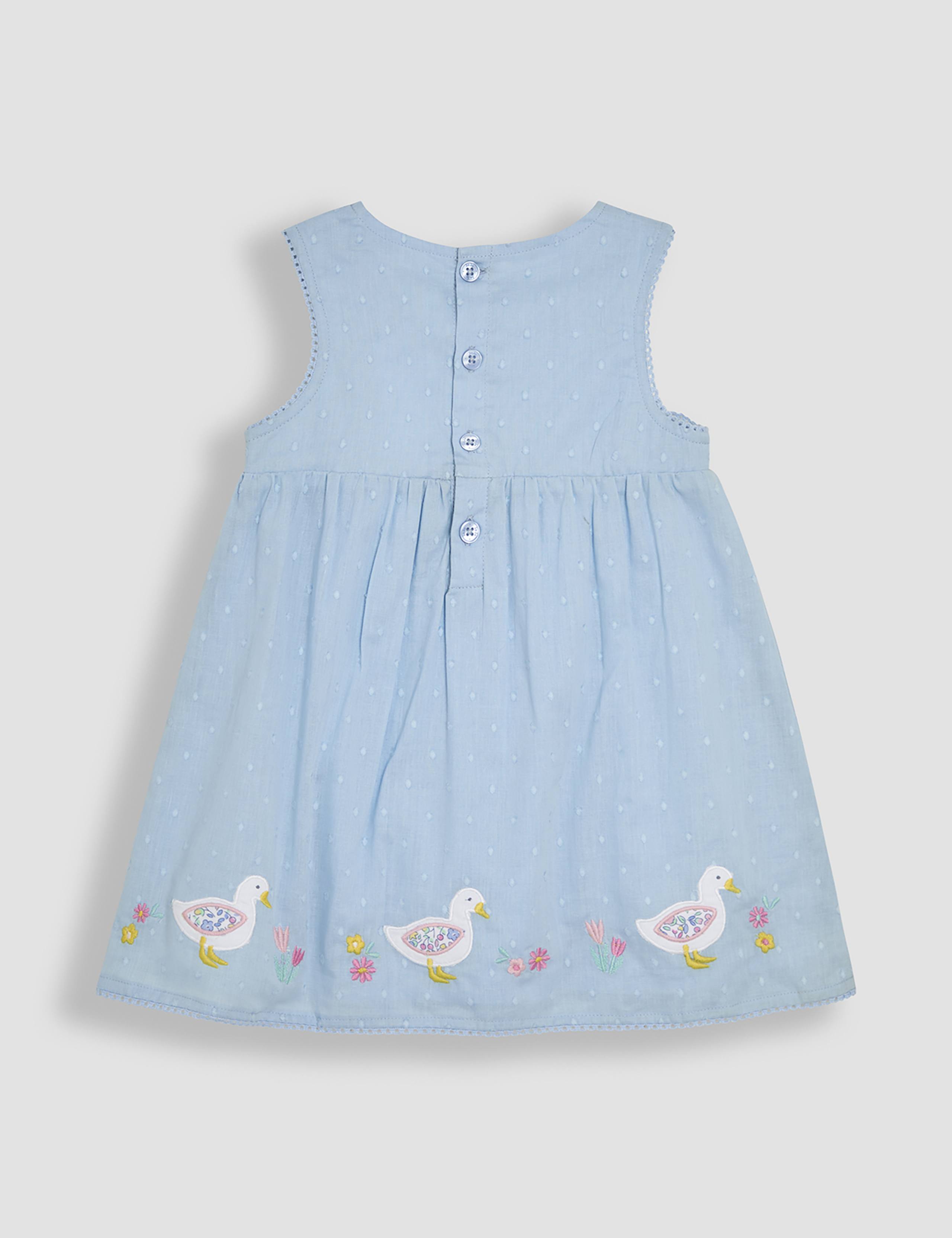 Pure Cotton Duck Dress (0-24 Mths) 2 of 3