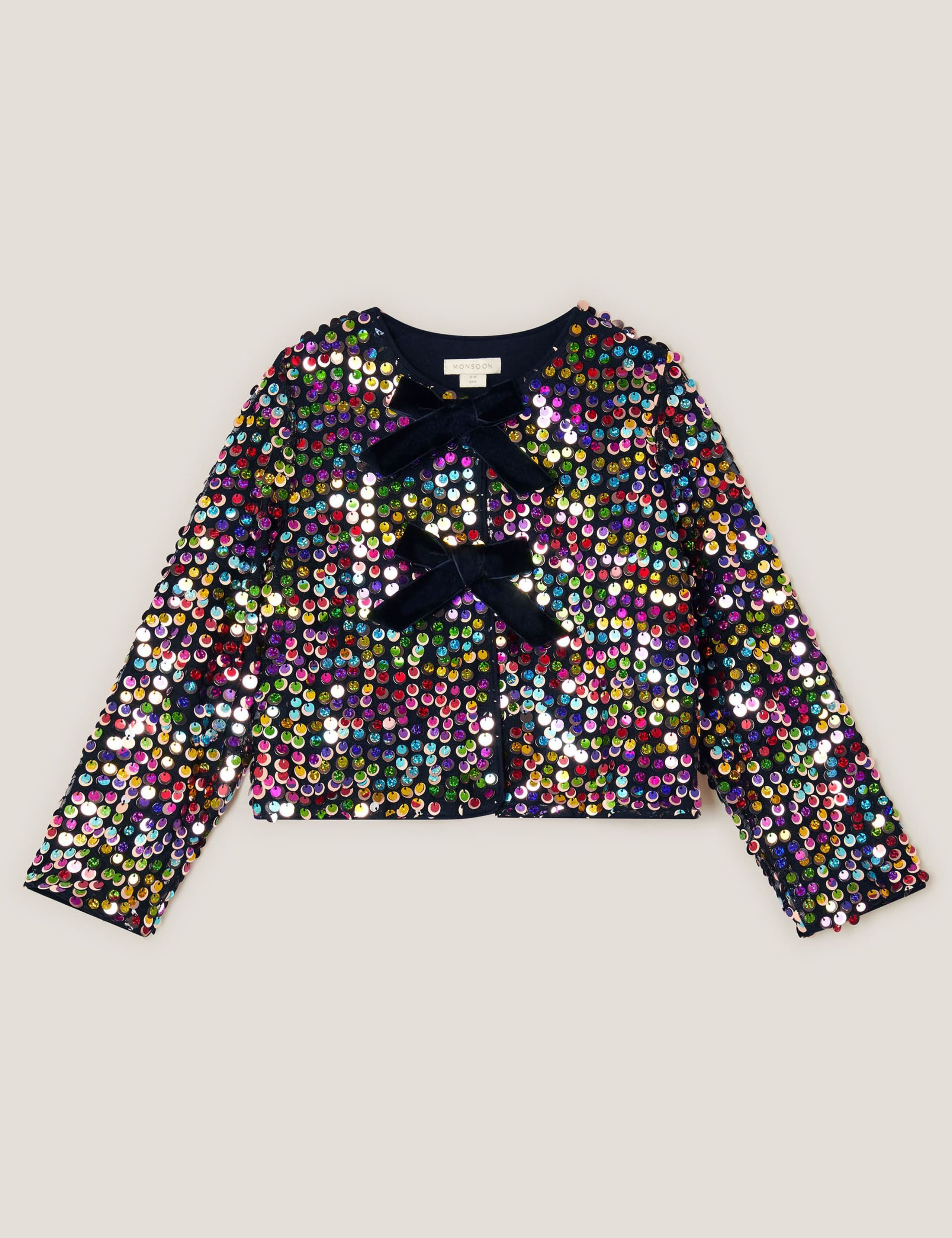 Rainbow Sequin Bow Cardigan (3-15 Yrs) 3 of 4