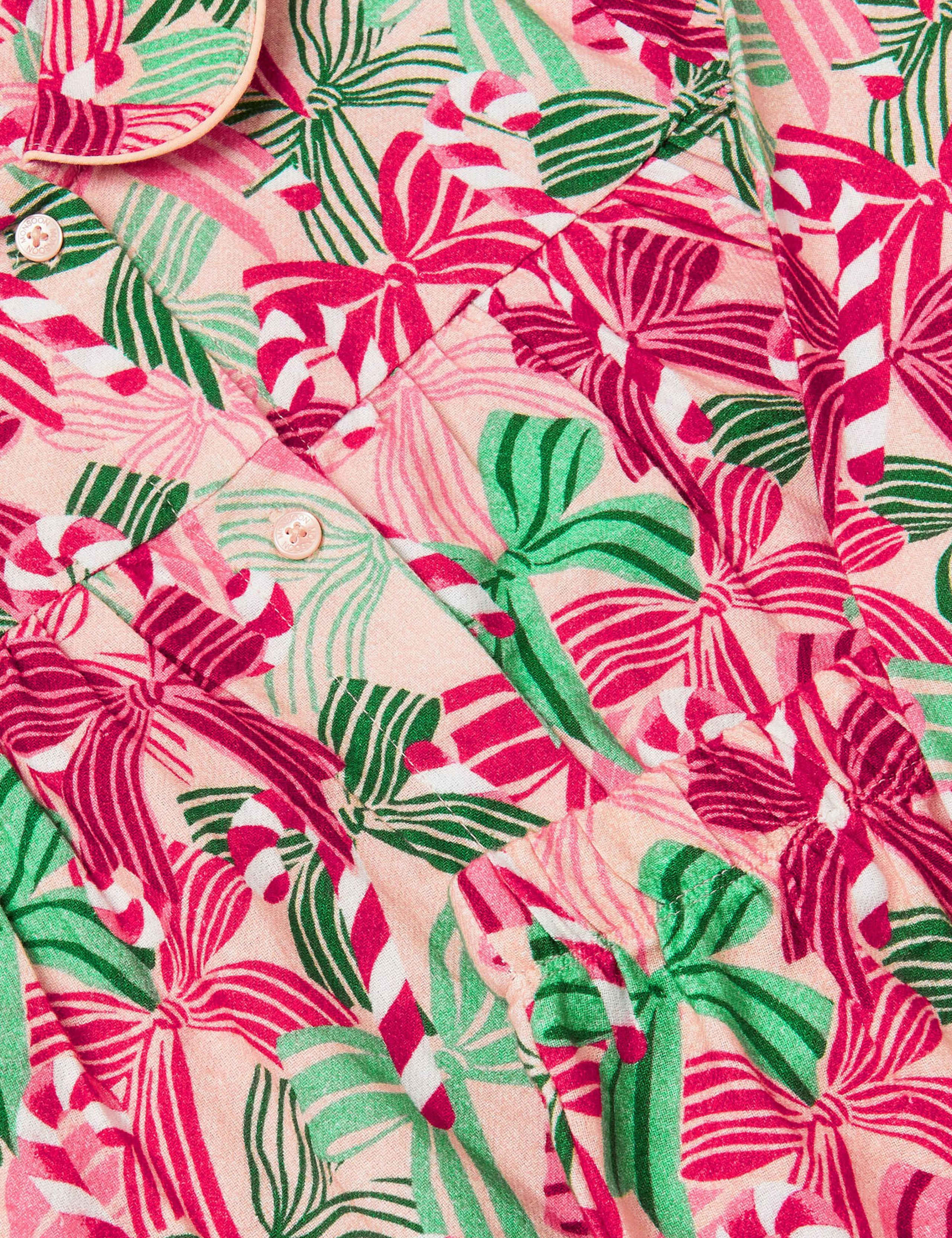 Pure Cotton Bow Candy Cane Print Pyjamas (3-13 Yrs) 3 of 5