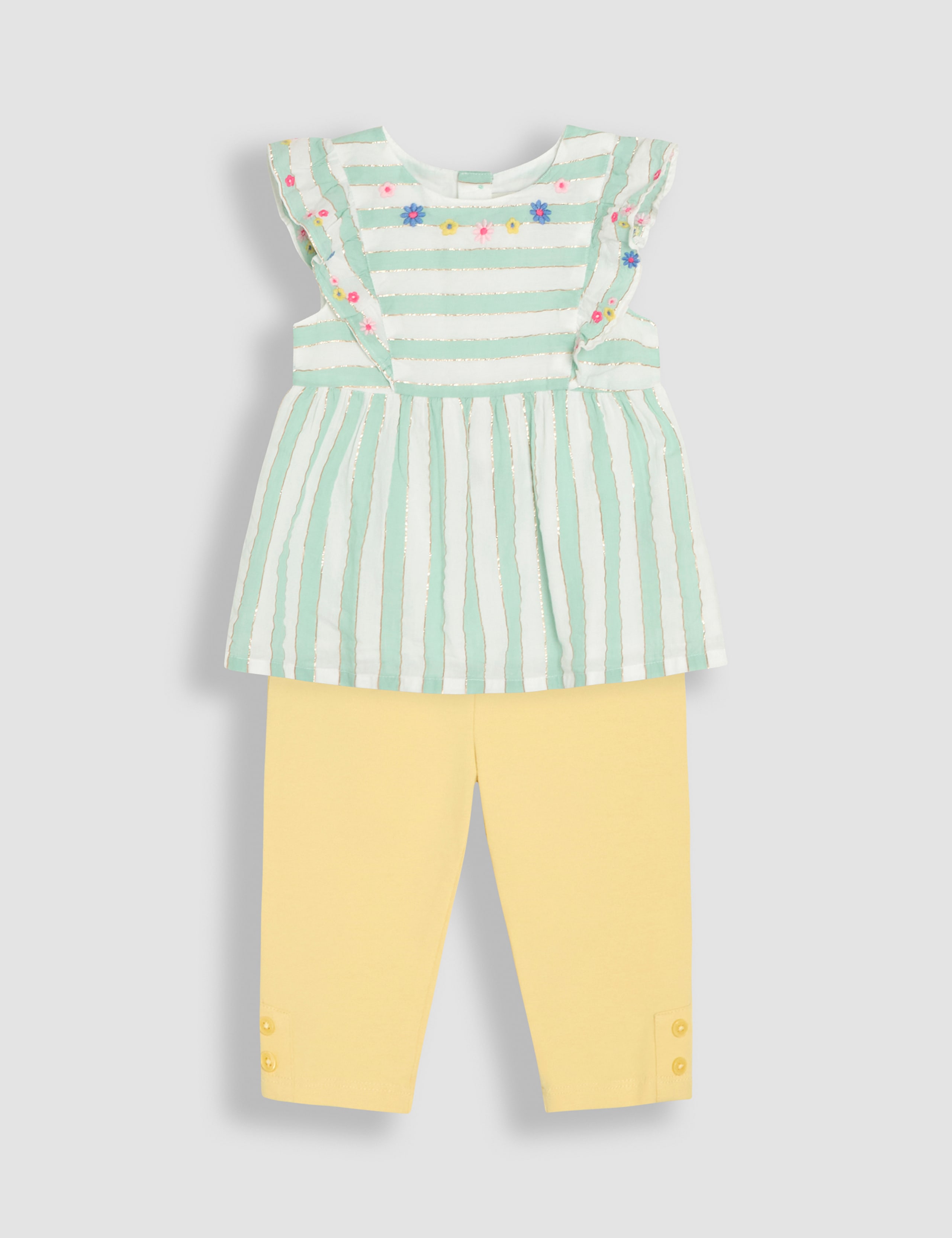 2pc Cotton Rich Floral Top & Bottom Outfit (6 Mths - 5 Yrs) 1 of 5