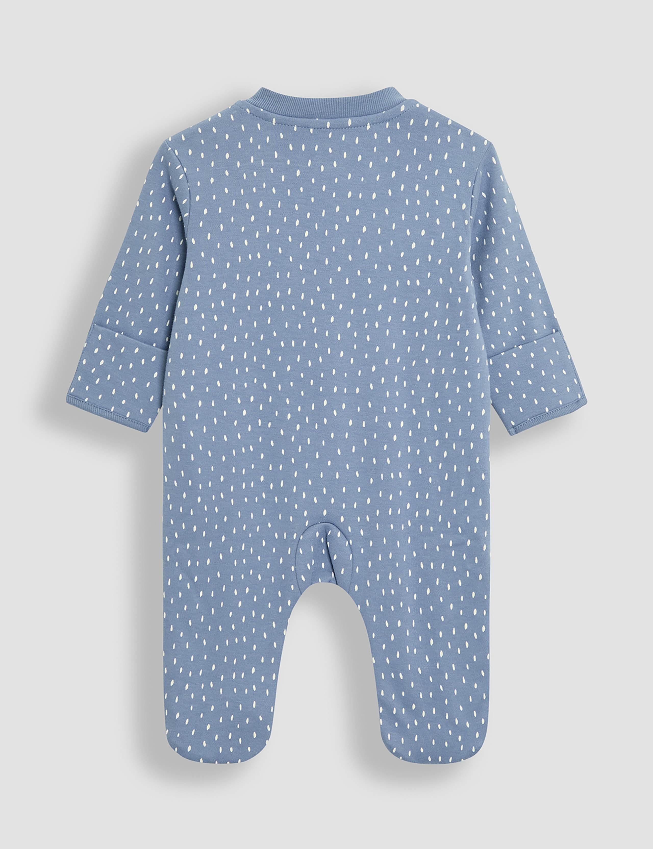 Pure Cotton Bear Applique Zip Sleepsuit (0-12 Mths) 3 of 3