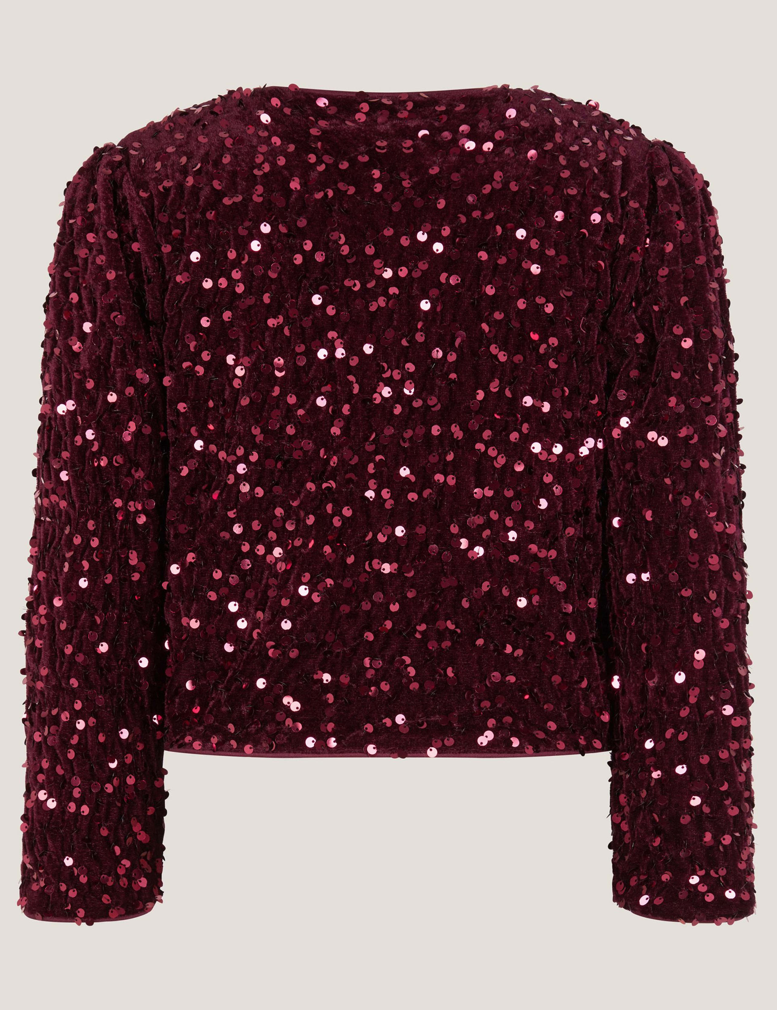 Velvet Sequin Bow Party Jacket (3-15 Yrs) 3 of 4