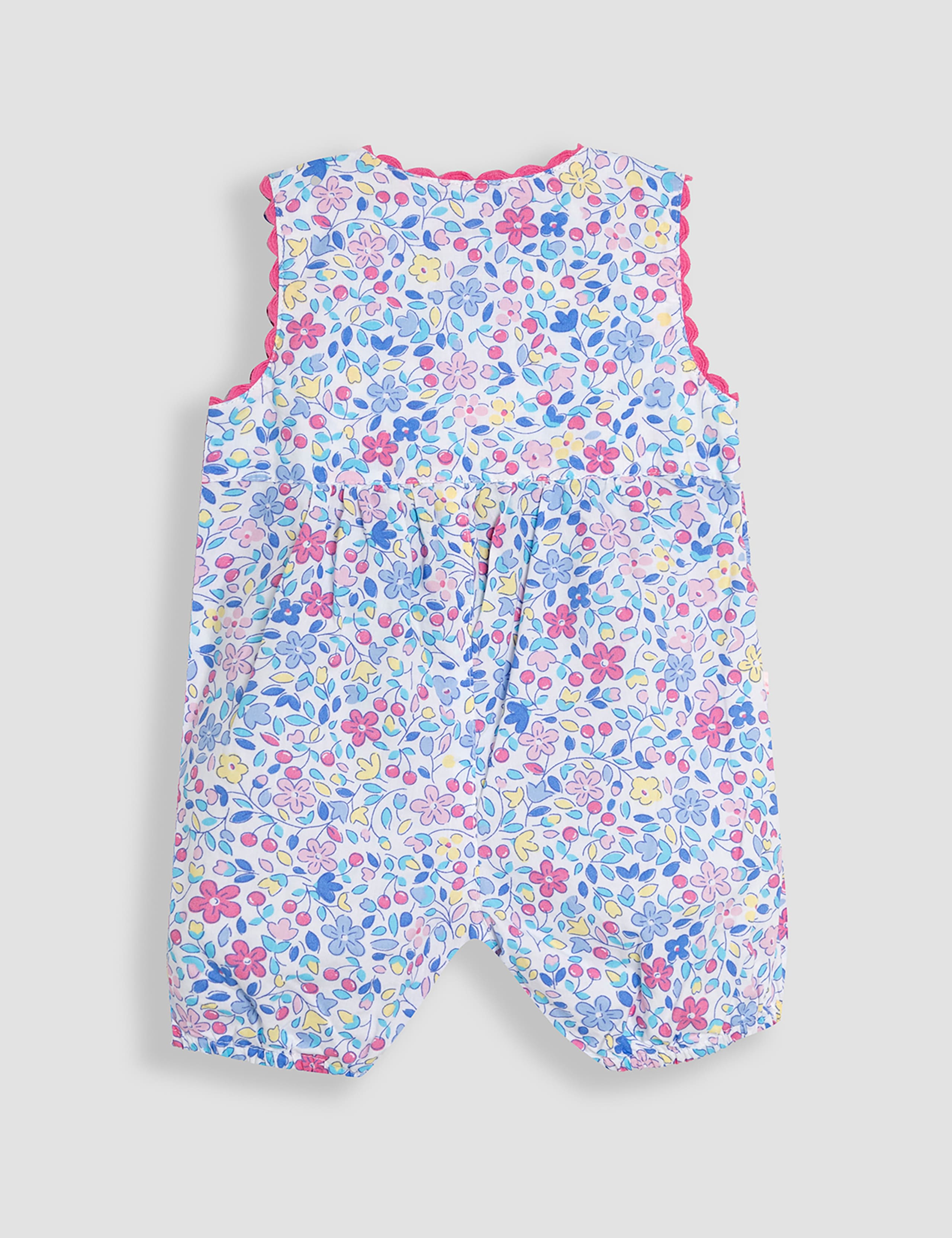 Pure Cotton Floral Duckling Dungarees (0-24 Mths) 3 of 3